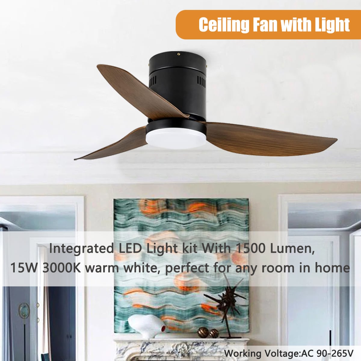 Kahomvis DHS-QPHF-40BRN Ceiling-Fans - View #7