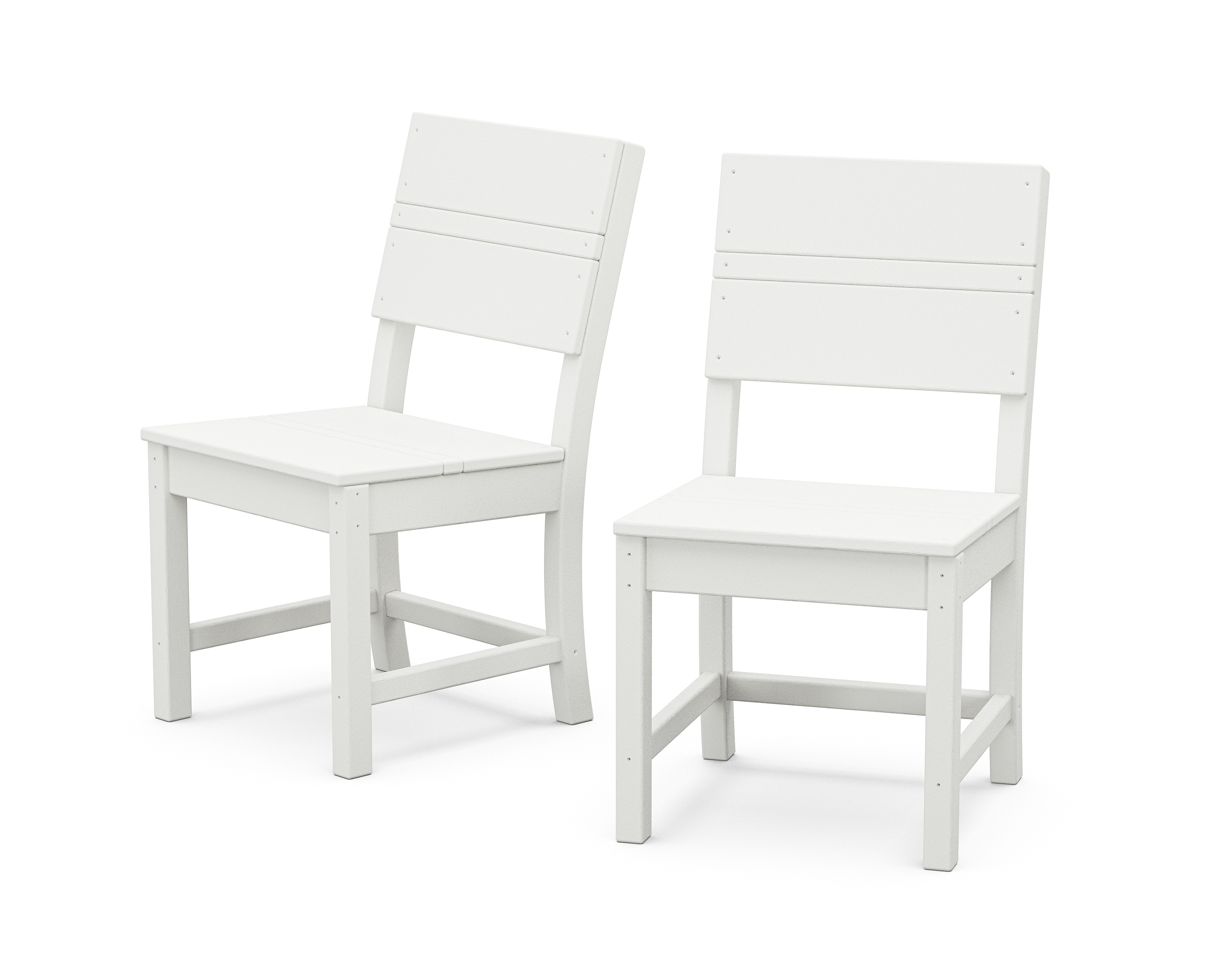 Origin 21 by POLYWOOD PK02-ORD100-WH Irving Set of 2 White HDPE Frame Stationary Dining Chair with Slat Seat