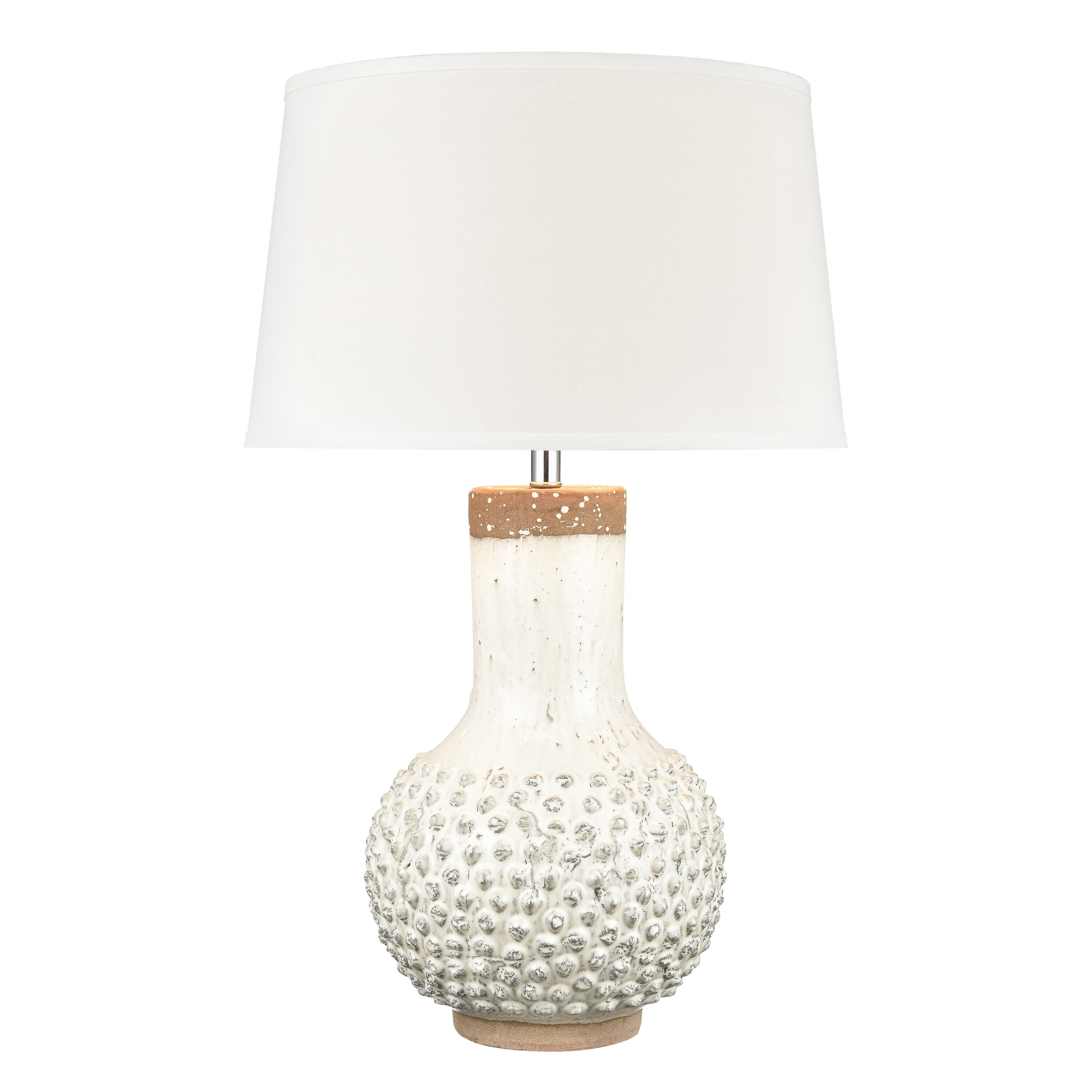 Lunar 12-in White 3-way Table Lamp with Fabric Shade | - Westmore by ELK Lighting LW-202331253