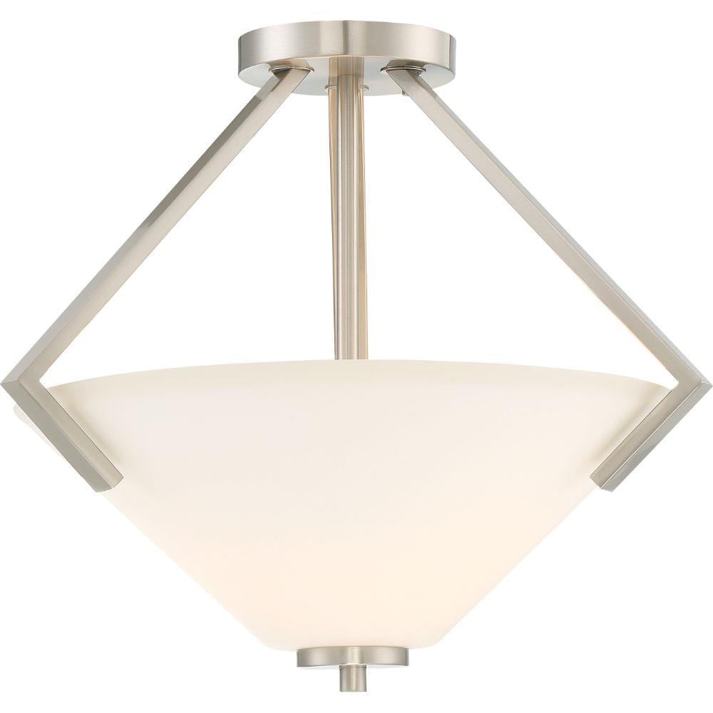  LW-SC536689 2-Light 14-in Brushed Nickel Semi-Flush mount light