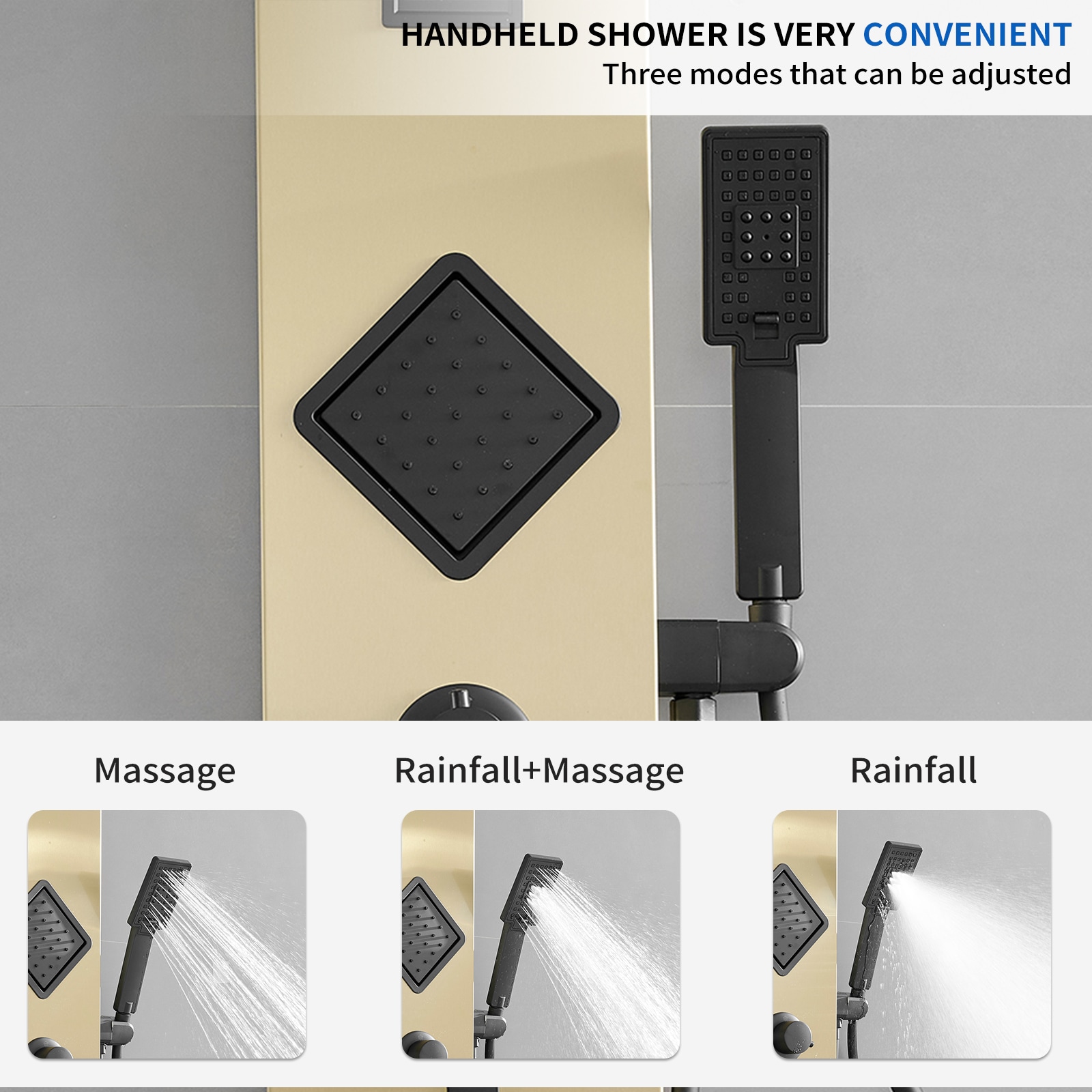 BWE YTP05-BGK Showerhead-Bar-Panels - View #7