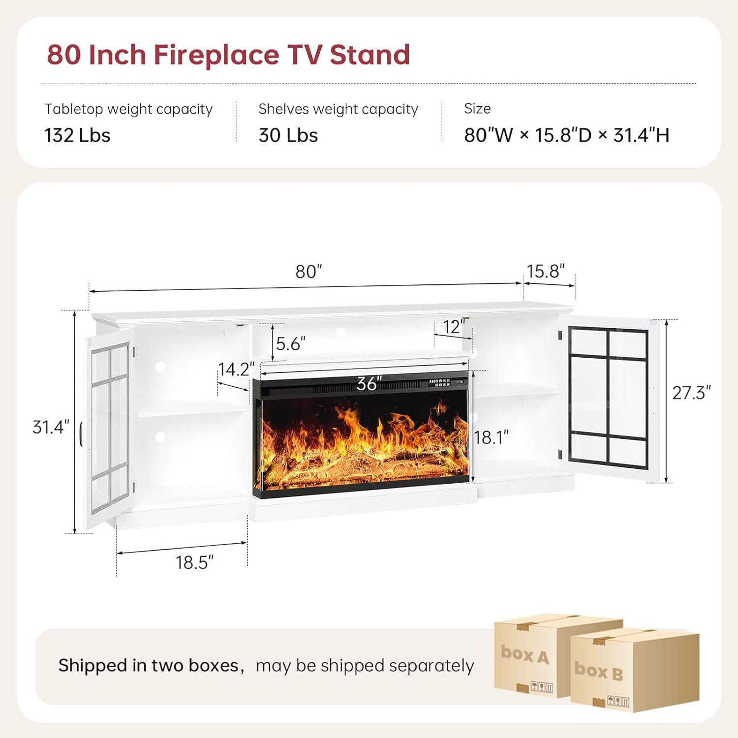 Bapipro TE34A80WB Electric-Fireplaces - View #5
