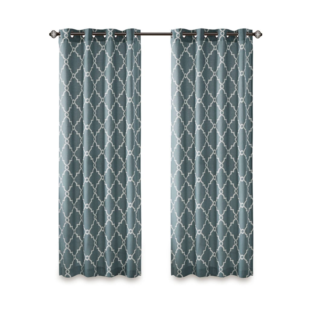Gracie Mills 3751-04PM Ondine Scroll Geometric Fretwork Grommet Window Curtain Panel