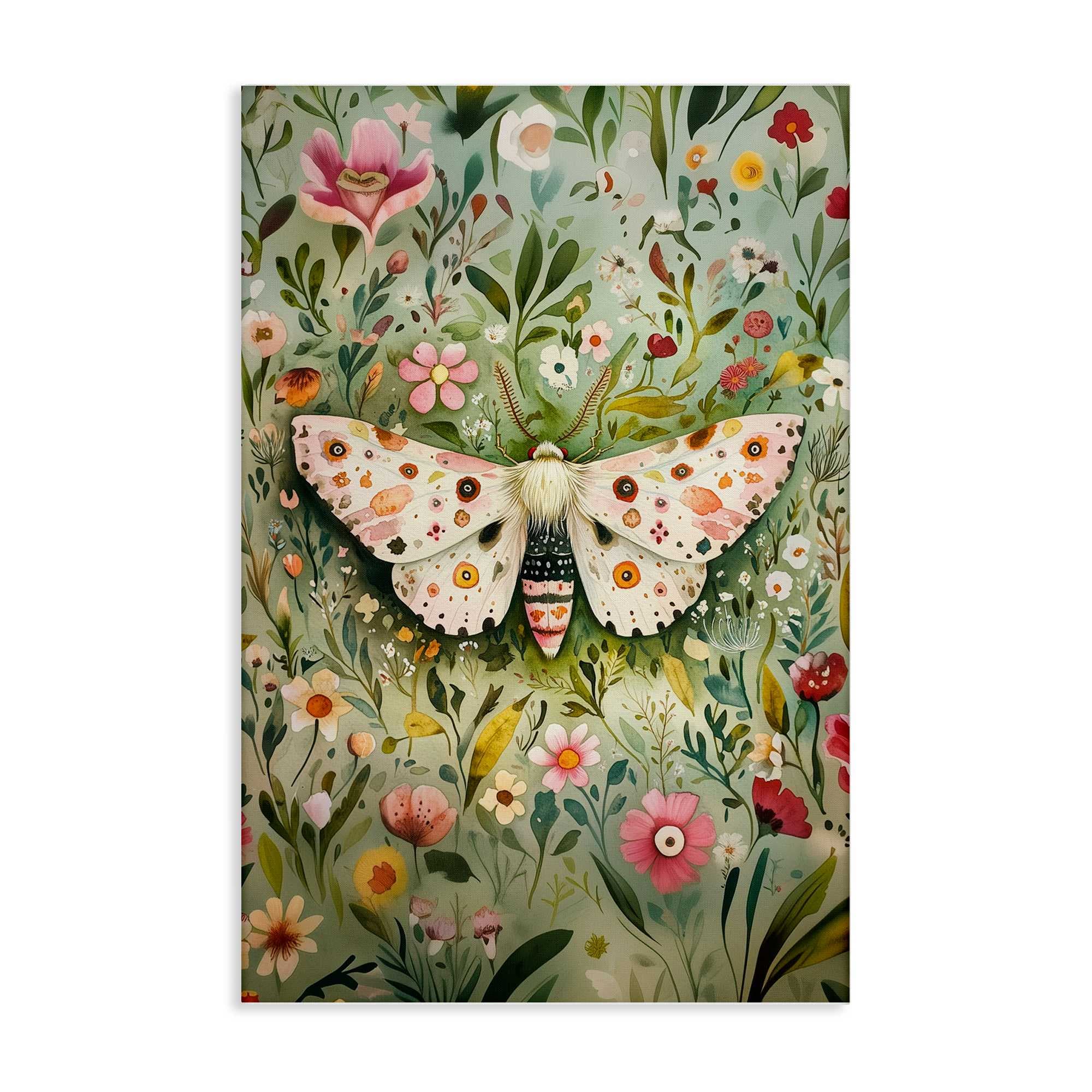 Stupell Industries BT-877-CN-24X36 Floral Moth and Botanicals Canvas Wall Art By The Dutch Lady 24 x 36