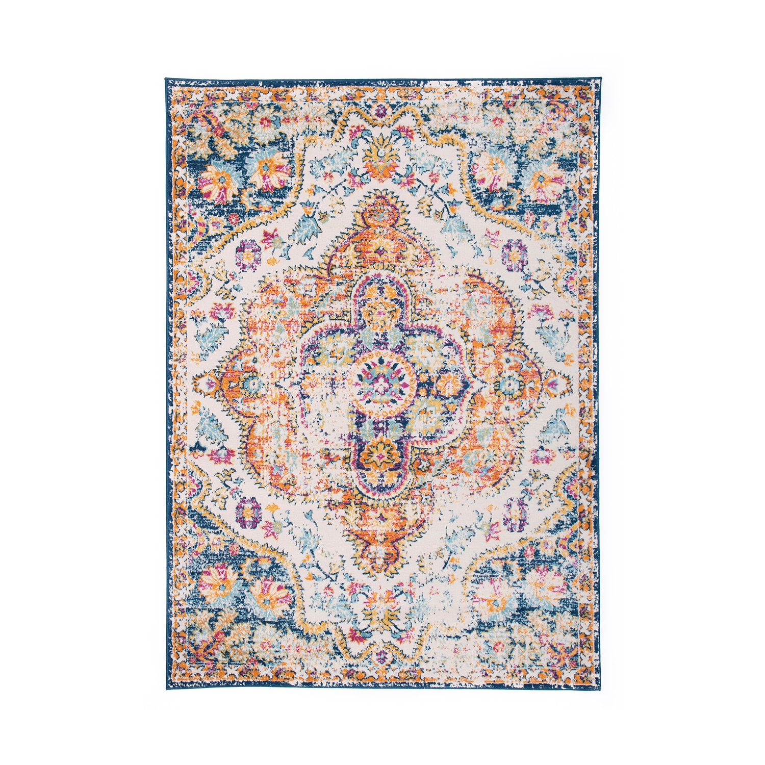World Rug Gallery MON836MULTI12X15 12 x 15 (ft) Loomed Polypropylene Multi Rectangular Indoor Distressed/Overdyed Bohemian/Eclectic Area rug