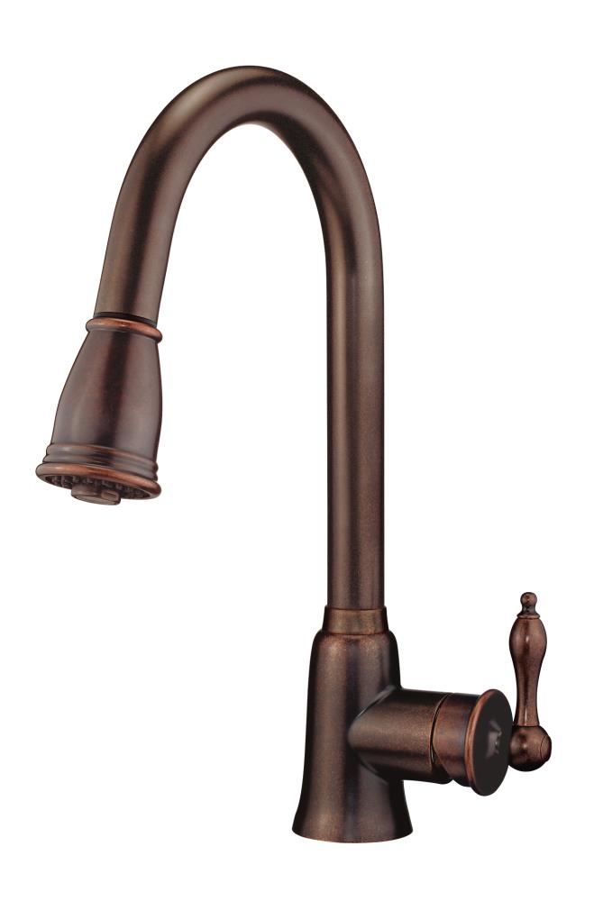 Danze Prince Tumbled Bronze Single Handle Pull Down Kitchen Faucet At   05374453 