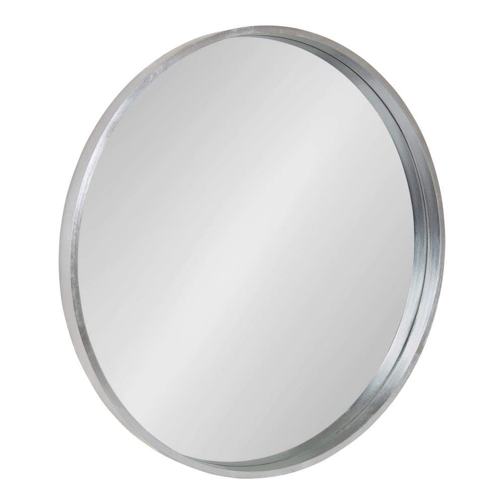 Kate and Laurel Travis 25.6-in W x 25.6-in H Round Silver Framed Wall Mirror  in the Mirrors department at