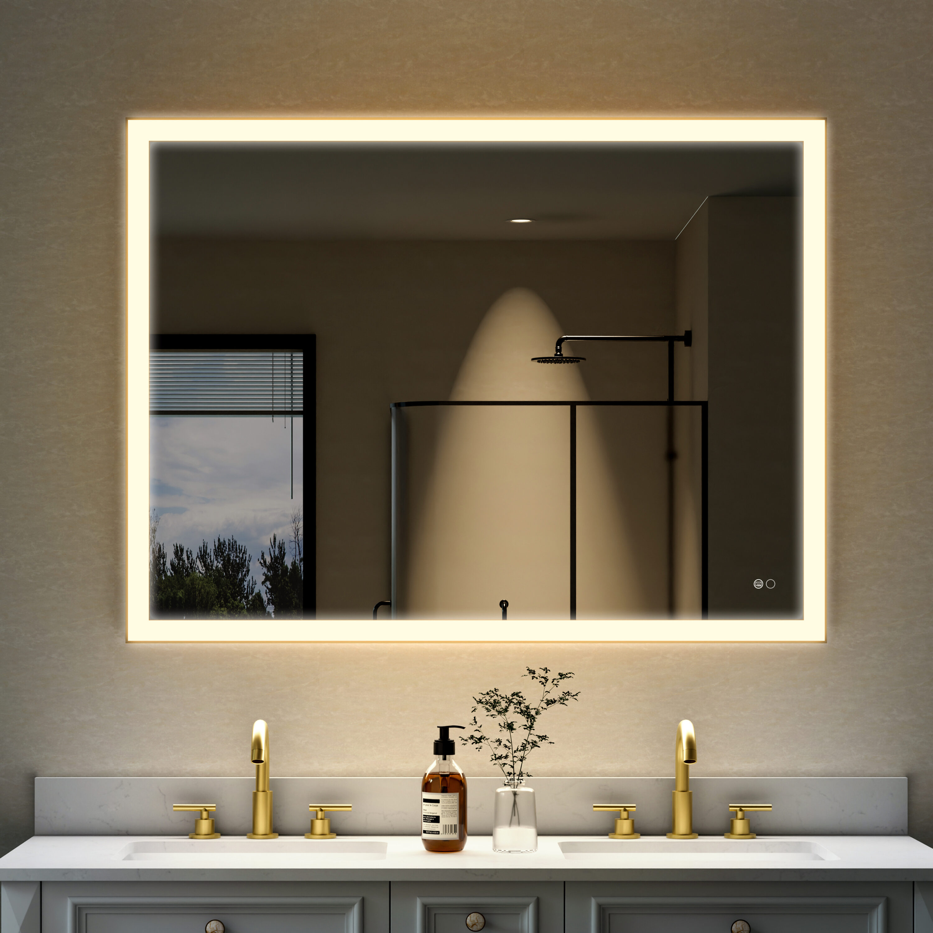 WELLFOR W5FM4836GD Framed-Bath-Mirrors - View #18