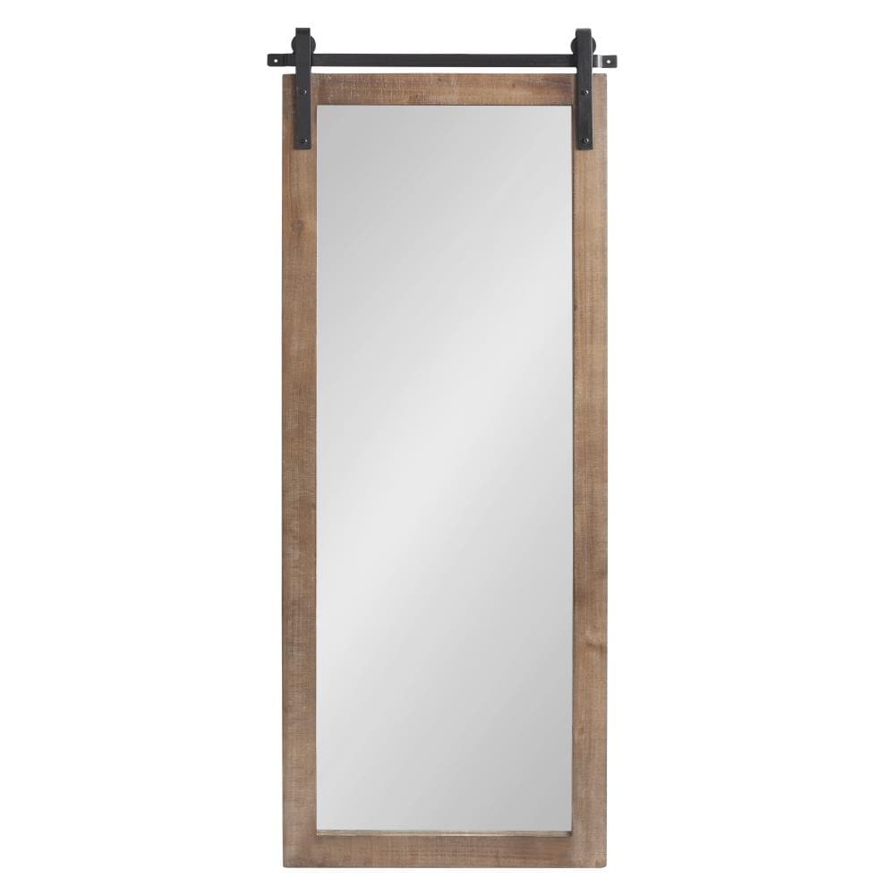Rustic Brown Full Length Rectangular Wood Wall Mirror