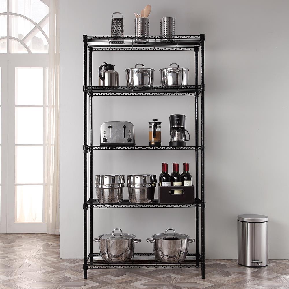 MZG 18-in D x 36-in W x 72-in H 5-Tier Steel Utility Shelving Unit at ...