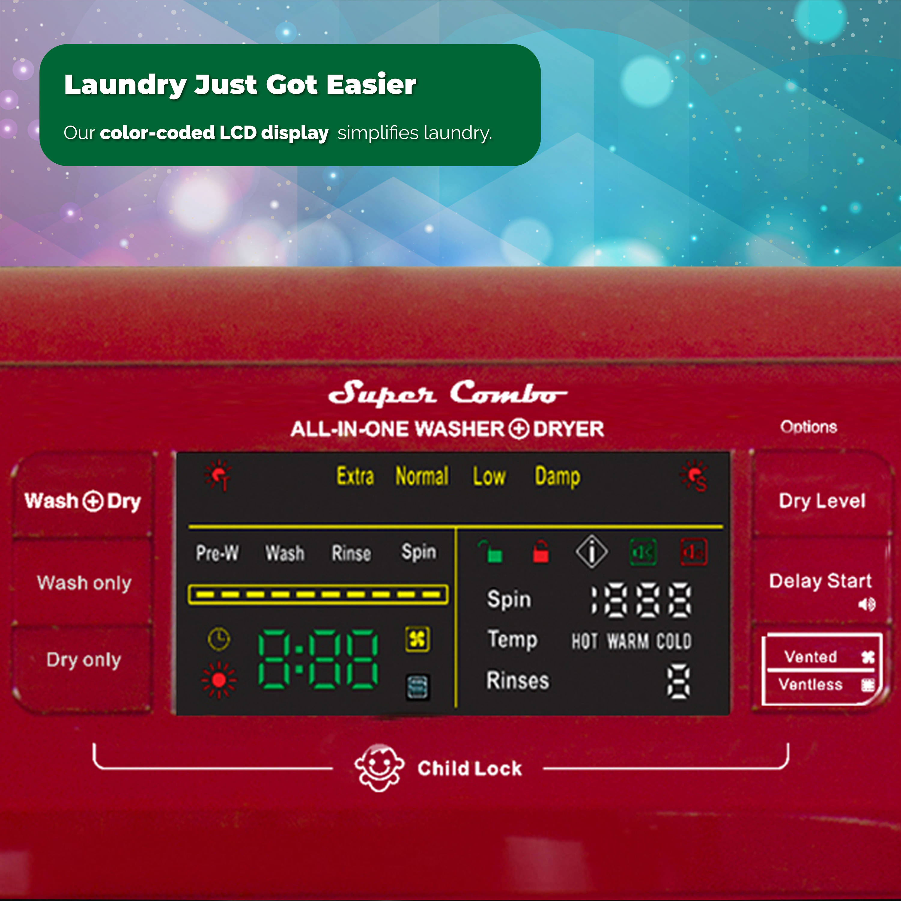 Equator Advanced Appliances EZ 4400 N MERLOT Combination-Washers-Dryers - View #17