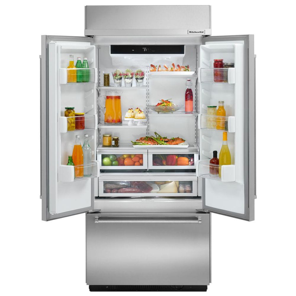 KitchenAid 20.8-cu ft Built-In French Door Refrigerator with Ice Maker ...
