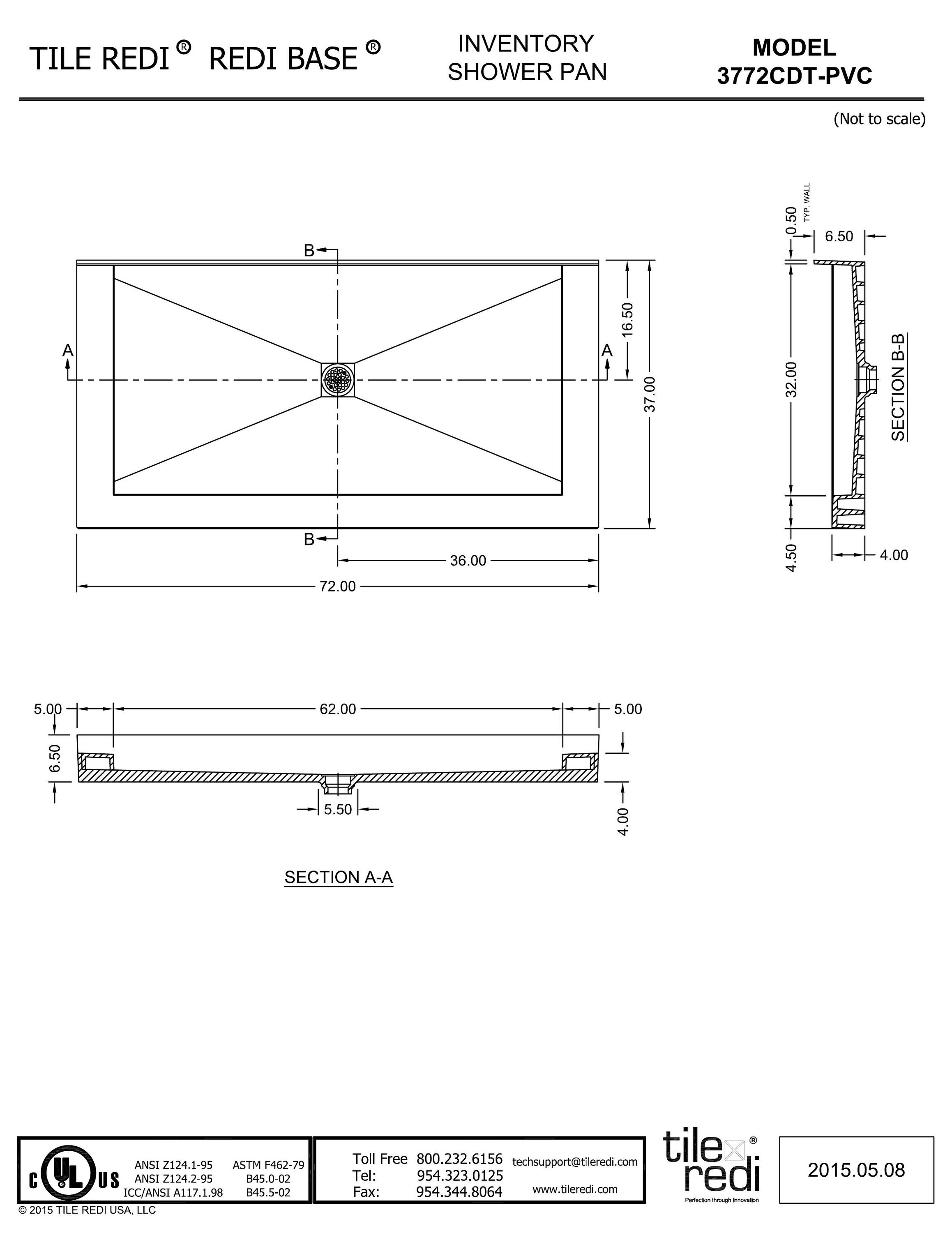 Tile Redi 3772CDT-PVC Shower-Floors - View #9