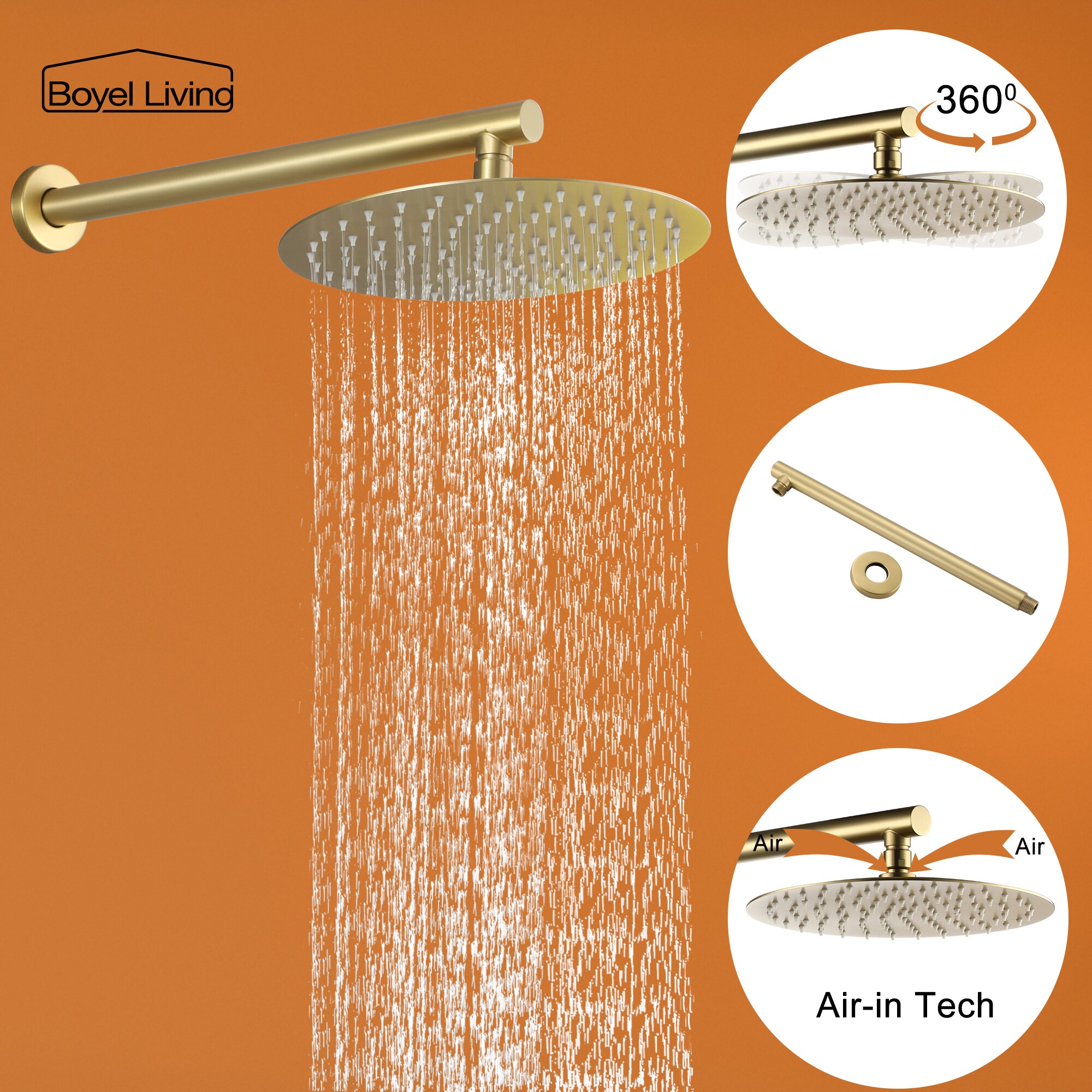 Clihome SMD-88040BG-10 Showerhead-Bar-Panels - View #8