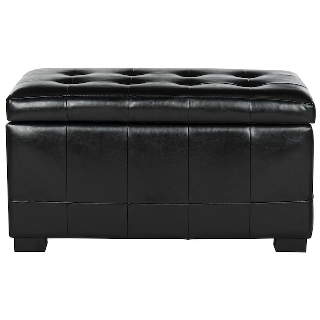 Safavieh Small Manhattan Casual Black, Leather Storage Bench Canada