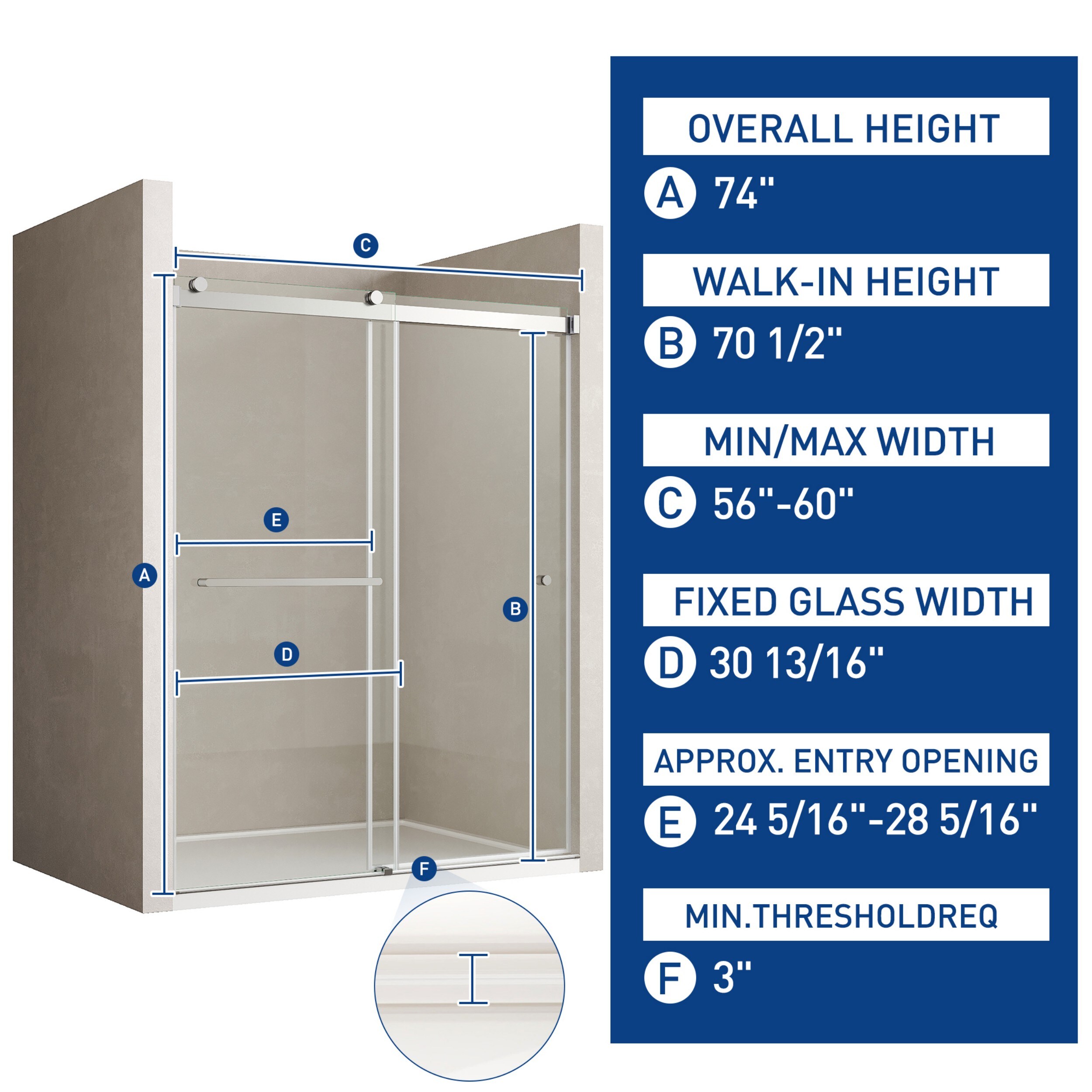 LIVIZA LSH-YM3830 Shower-Doors - View #3
