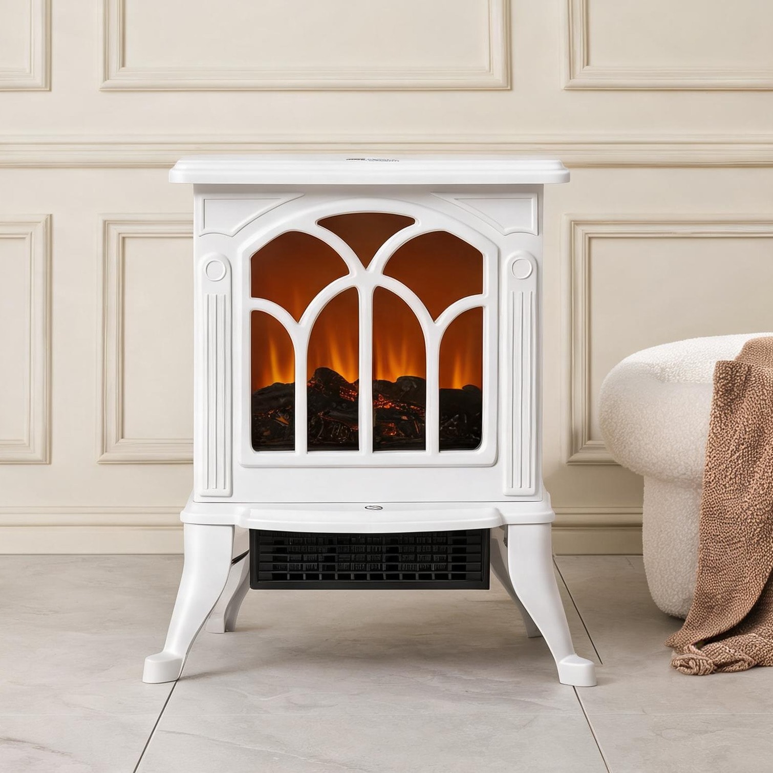 SunJet White Fireplaces and Accessories with Functional Design 14.8 x 9 x 17.2 in Plastic