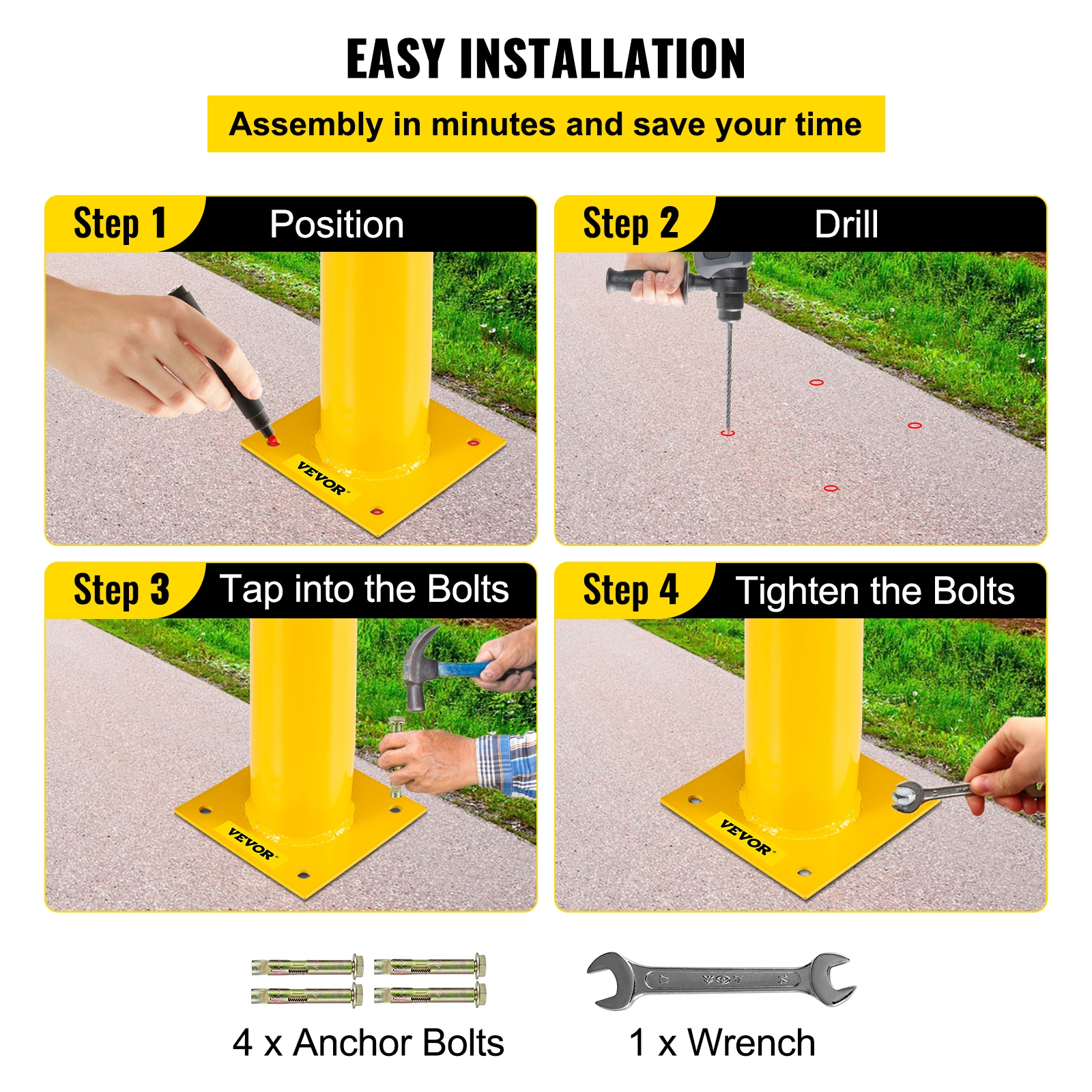 VEVOR AQZ36X5.5INHS0001V0 Commercial-Bollards - View #6