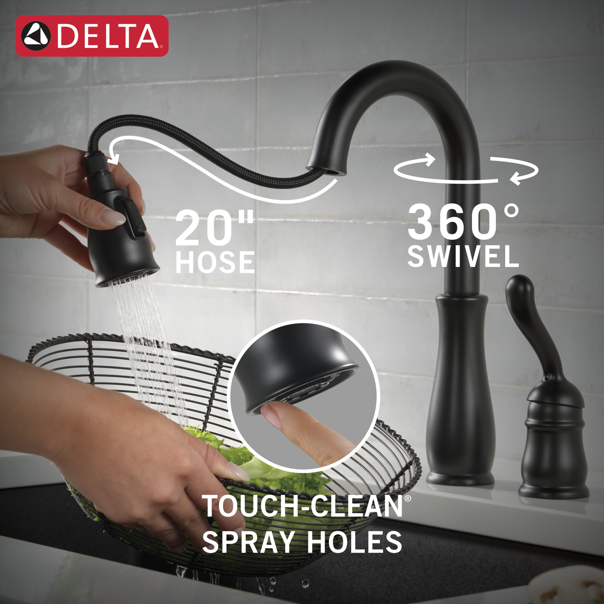 Delta Leland Matte Black Single Handle Bar and Prep Kitchen Faucet with ...