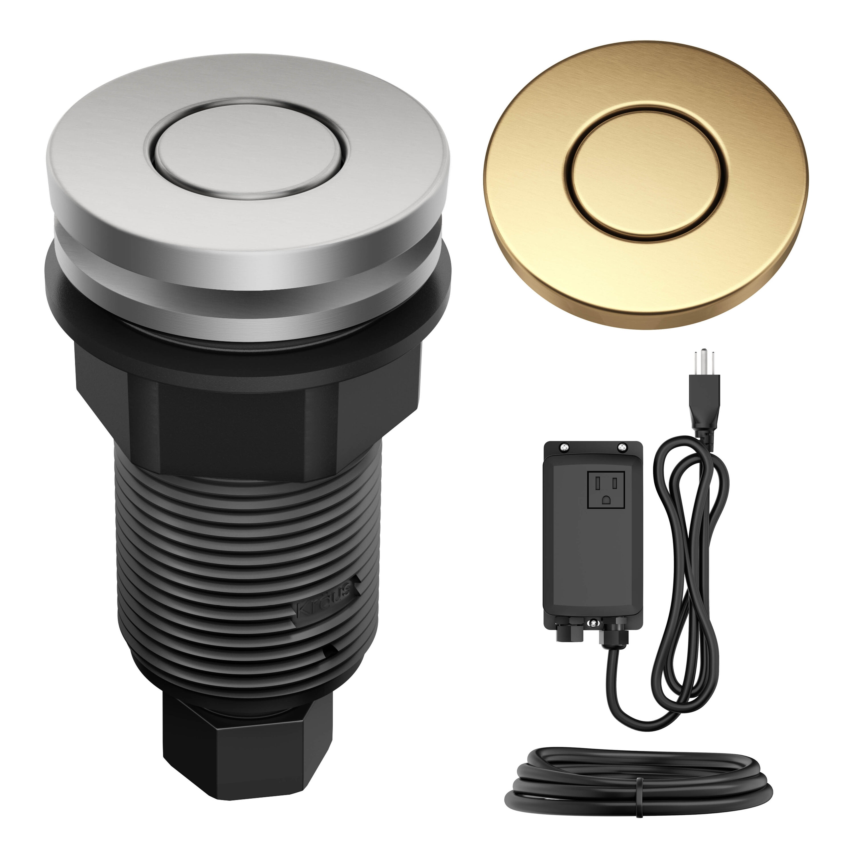 Kraus KWDA-200BB 1.88-in Spot Free Stainless Steel / Brushed Brass Garbage Disposal Switch