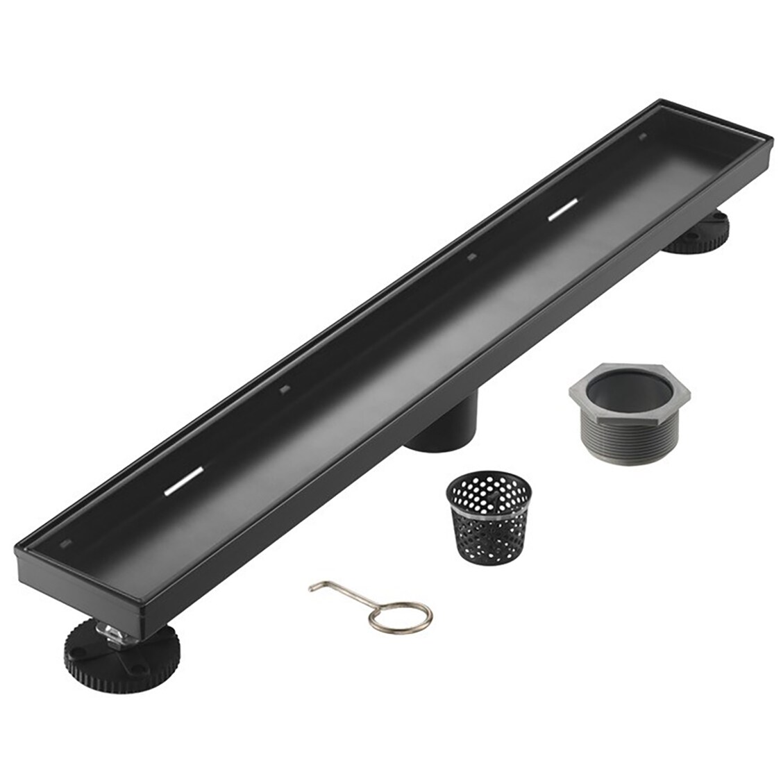 ELEGANTE DRAIN COLLECTION KD01A110-36-MBLK Tile Insert Cover 3.31-in x 36-in Matte Black Stainless Steel Linear Shower Drain