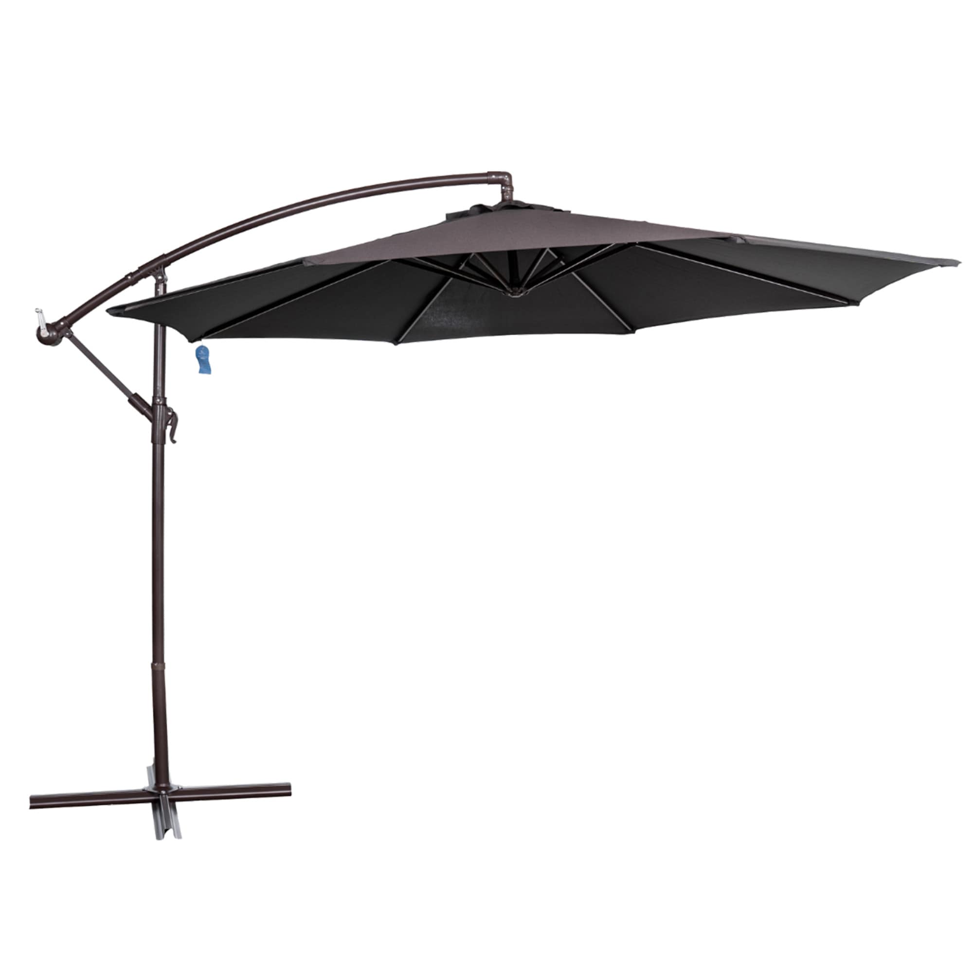 Island Umbrella NU6887 10-ft Aluminum Black Cantilever Patio Umbrella with Base