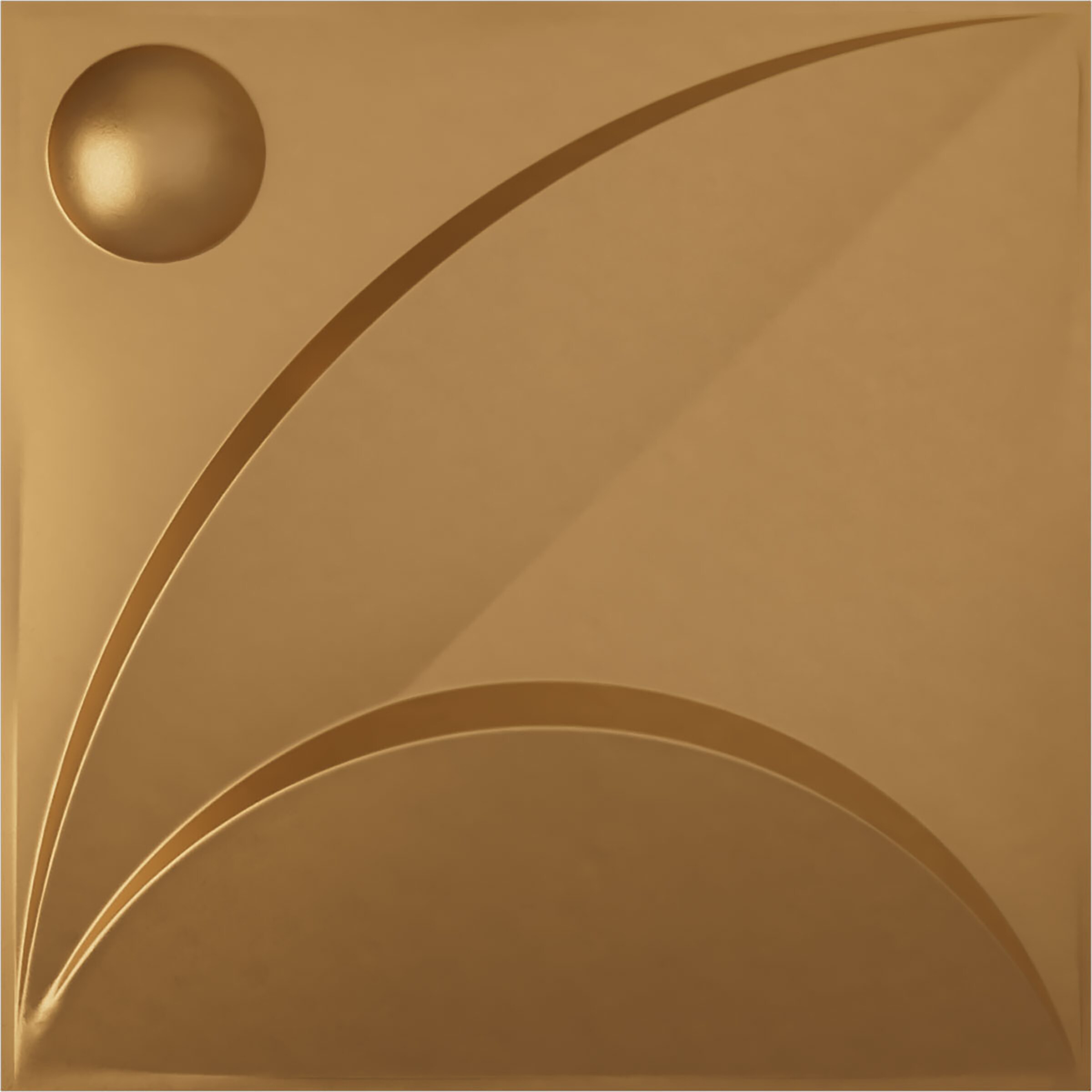 Ekena Millwork WP20X20EZBGL-CASE-12 19-5/8-in x 19-5/8-in Embossed Bright Coat Gold PVC Wall Panel 12 -Pack