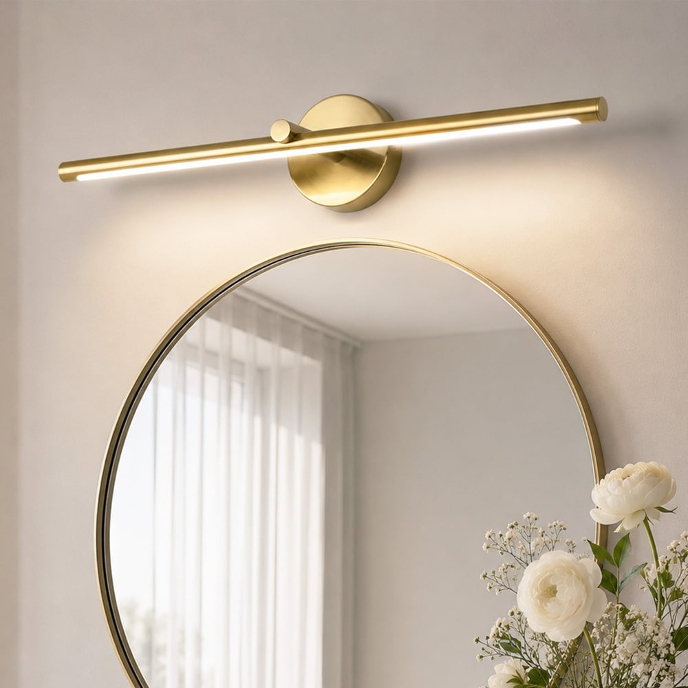 Henveton Nafissa 23.78 in. 1-Light Gold LED Bathroom Vanity Light Over Mirror Light Fixture for Bathroom and Bedroom Lighting
