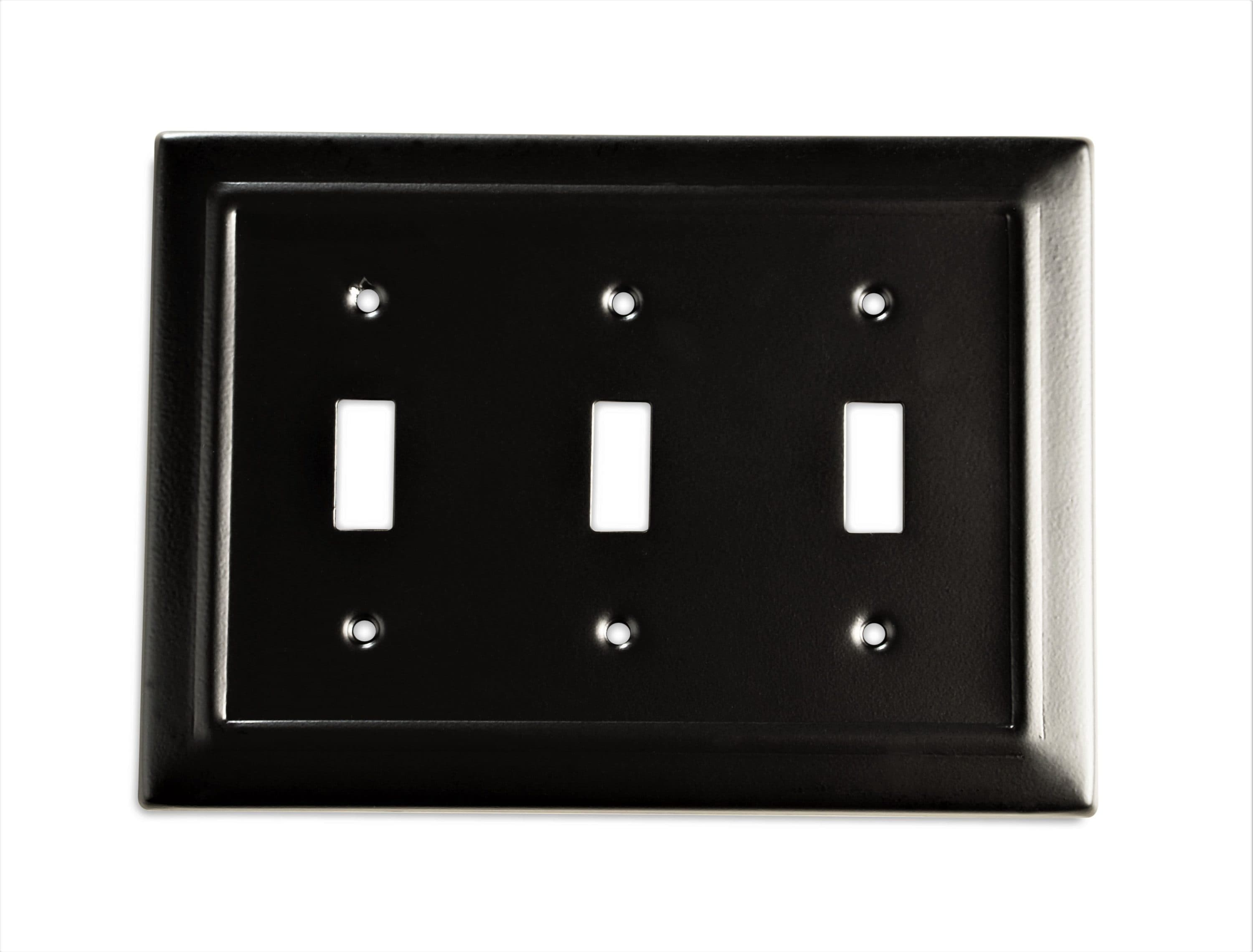 Monarch Abode 19153 Architectural 3 -Gang Standard Size Matte Black Metal Indoor Wall Plate