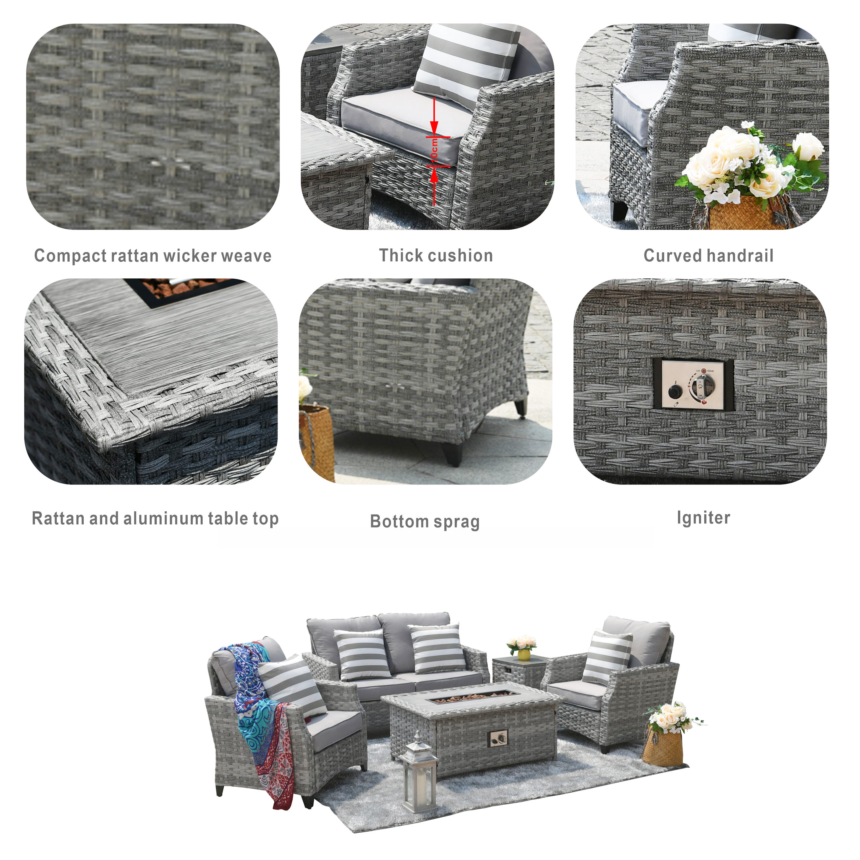 Moda Furnishings PAF-1801-H-RED Patio-Conversation-Sets - View #7