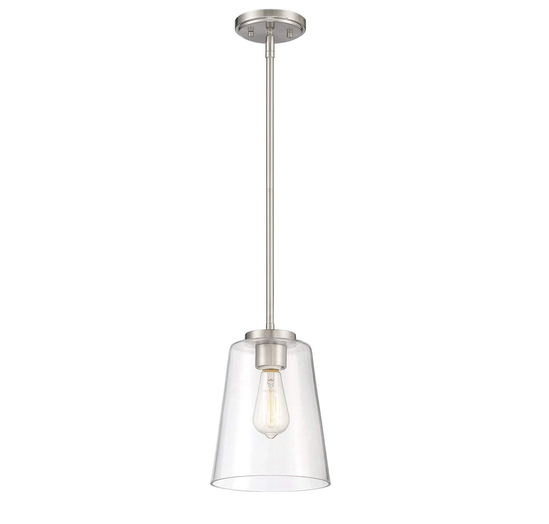 Calhoun Satin Nickel Glass Mini Pendant Light