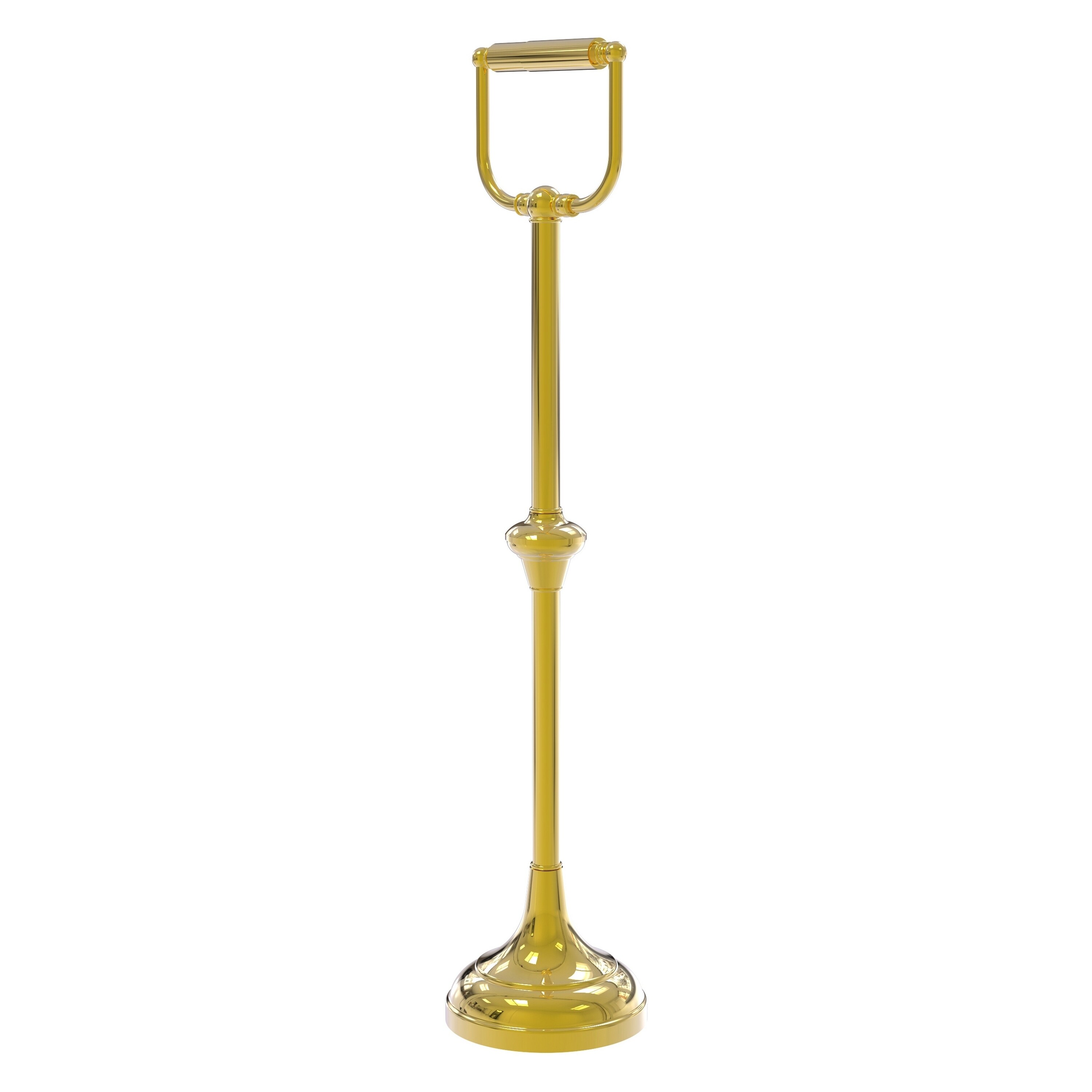 Allied Brass TS-24C-PB Polished Brass Freestanding Double post Toilet Paper Holder 1 -Rolls with Storage
