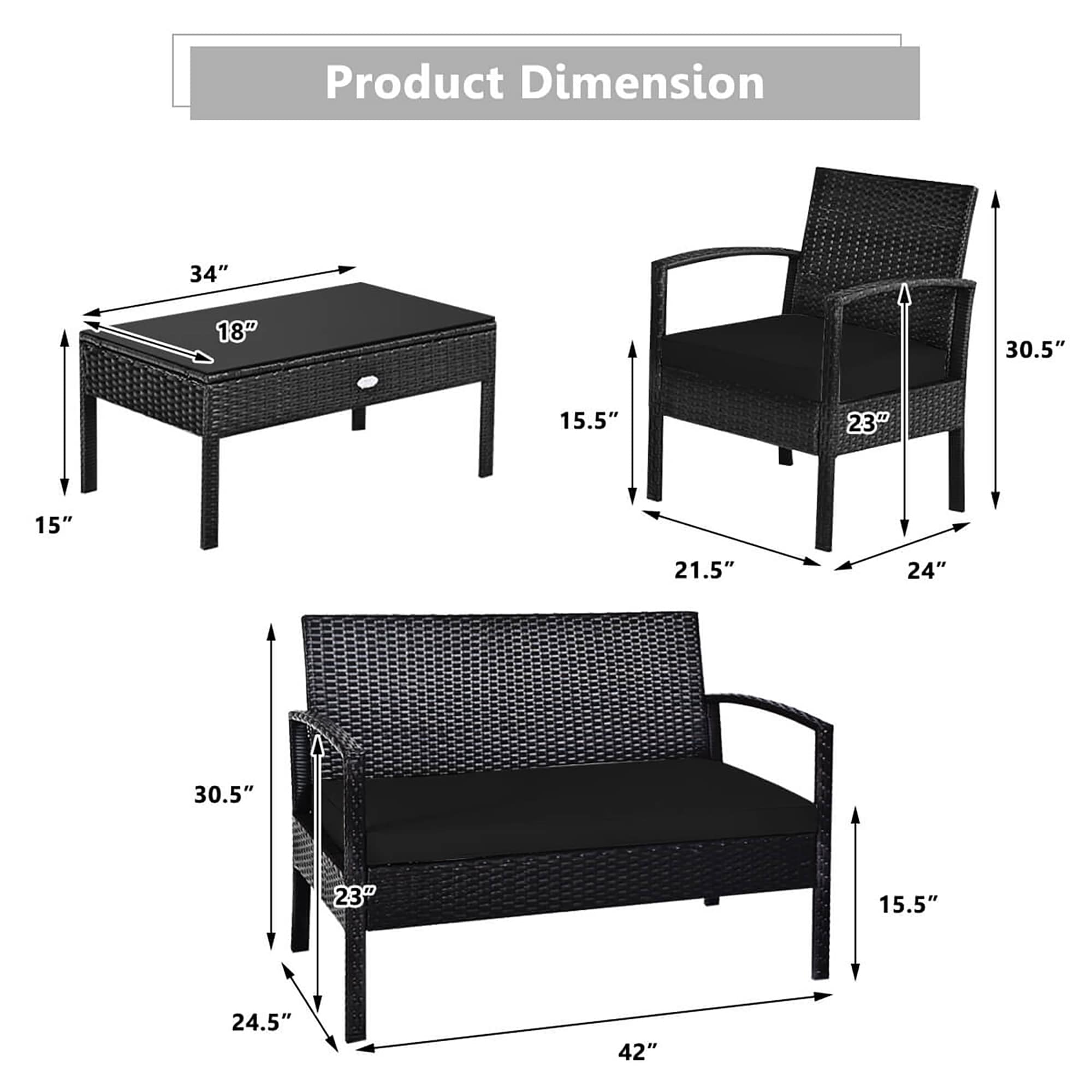 Costway HCST08252 Patio-Conversation-Sets - View #2