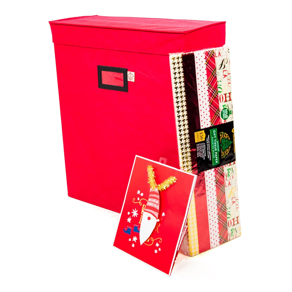 IRIS 10.06-in x 40.75-in 20-Roll Red Wrapping Paper Storage Container in  the Wrapping Paper Storage department at