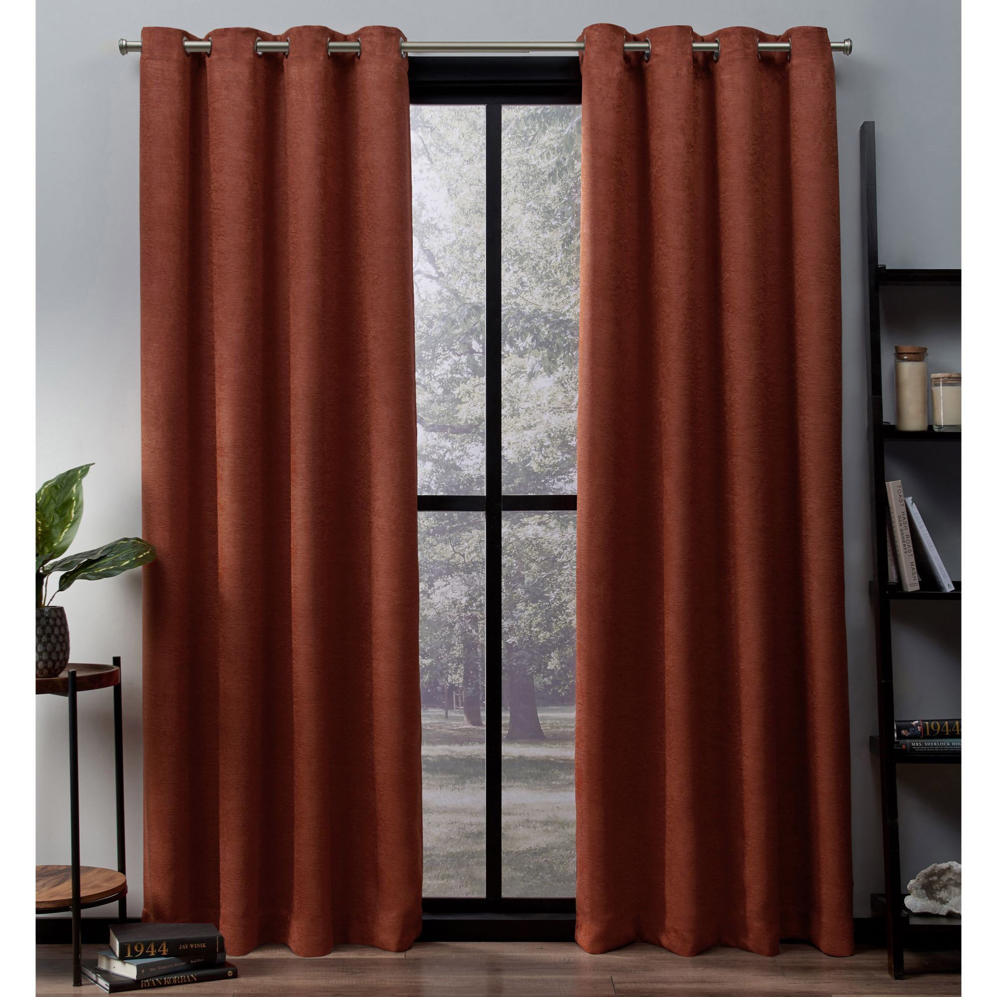 Exclusive Home EH8209-06 2-108G 108-Inches Mecca Orange Room darkening Interlined Grommet Curtain panel pair