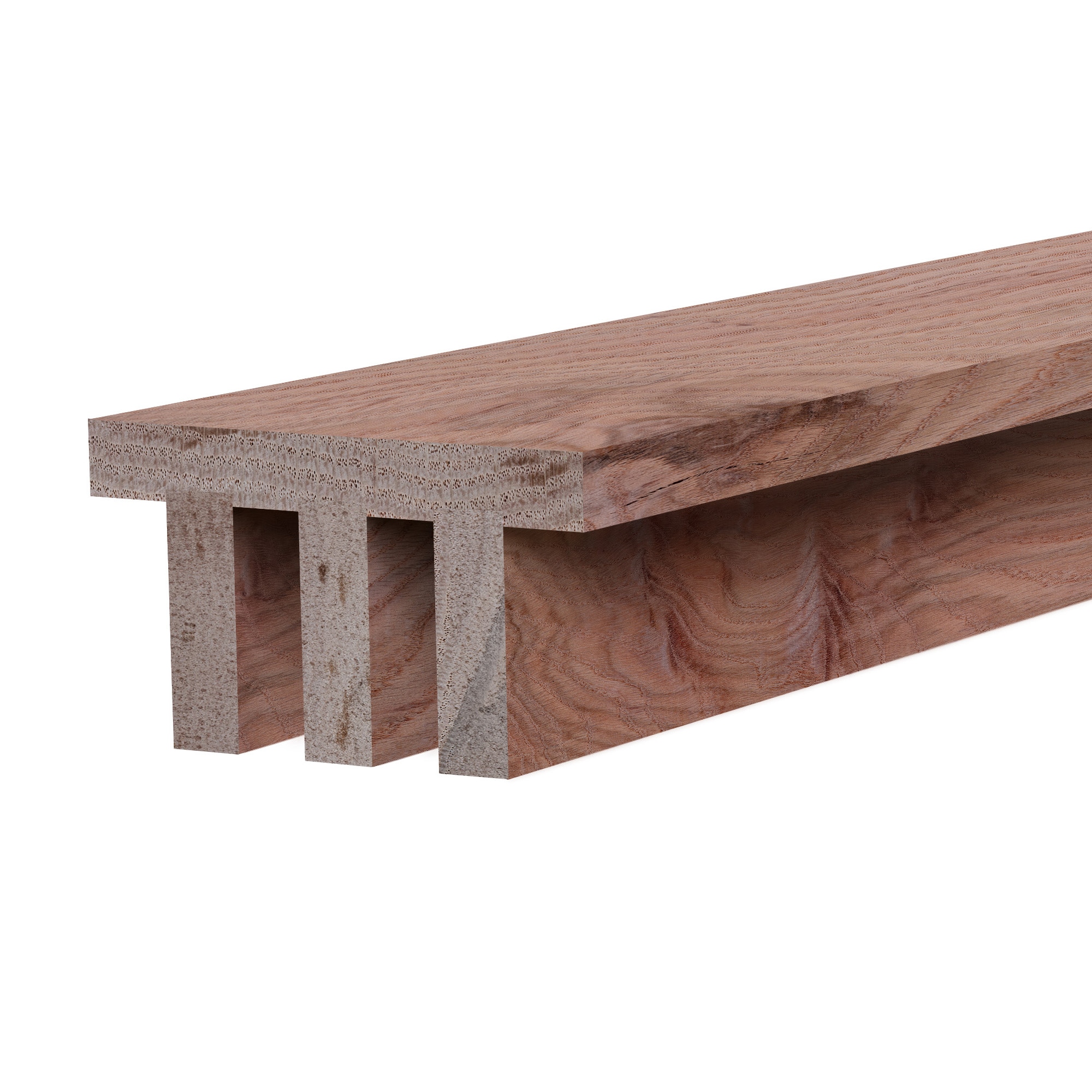 Ornamental Mouldings BEAMRUS03-92ROA5X3 3.125-in x 5.5-in x 92-in Rustic Red Oak Unfinished Wood H-Shaped Decorative Beam