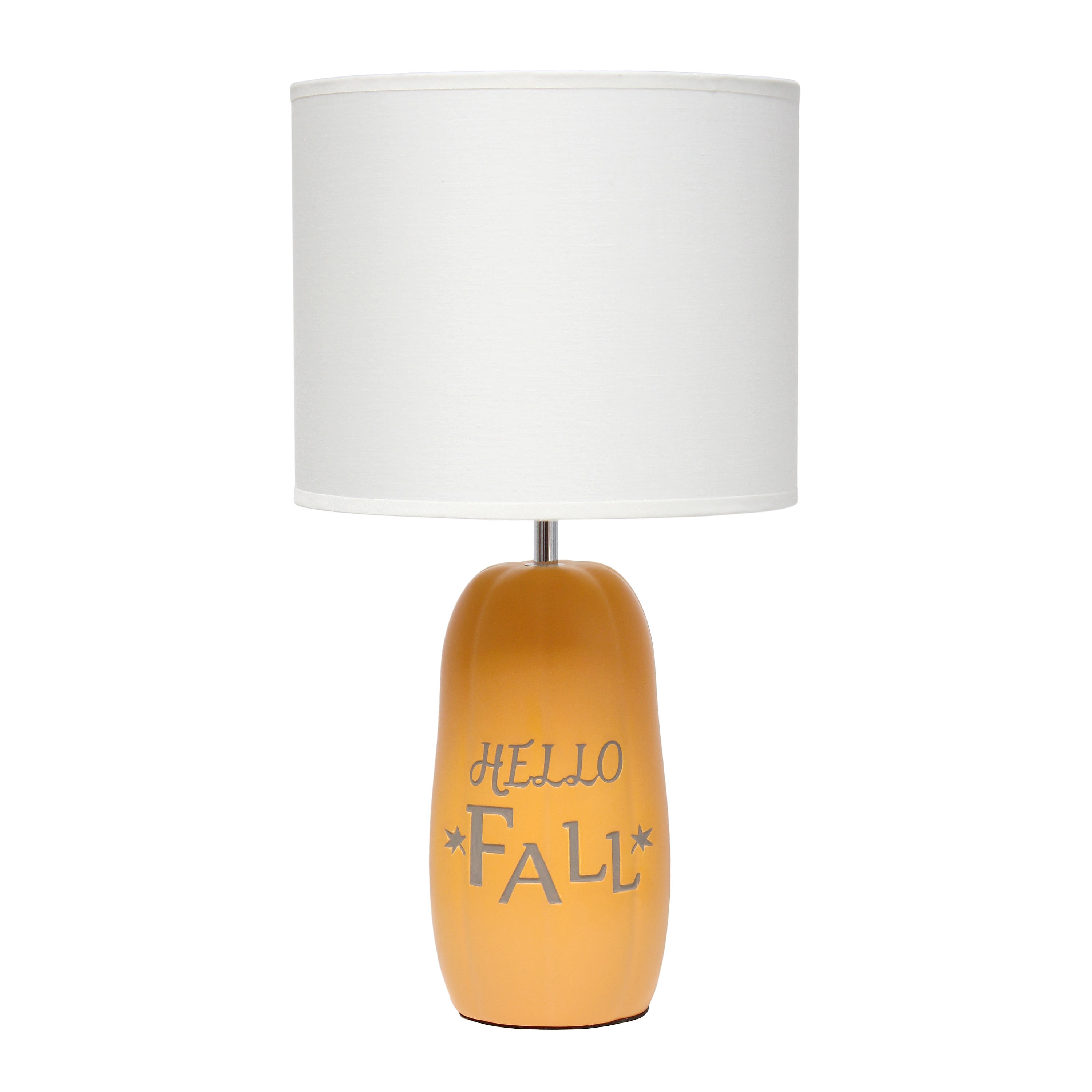 Simple Designs LT2132-ORG 17.88-in Orange LED Table Lamp with Fabric Shade