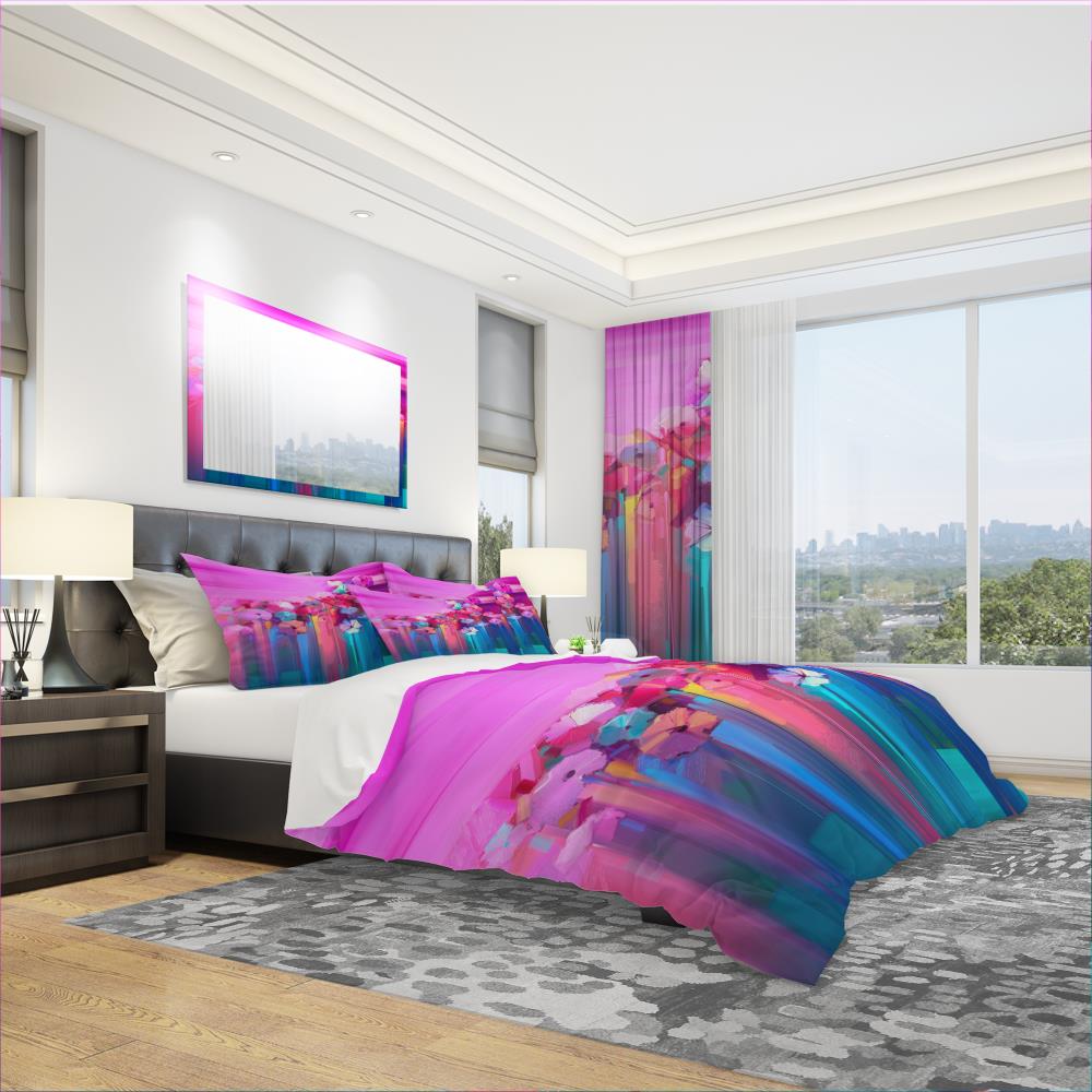 Designart BED17585-K 3 -Piece Pink King Duvet cover Set