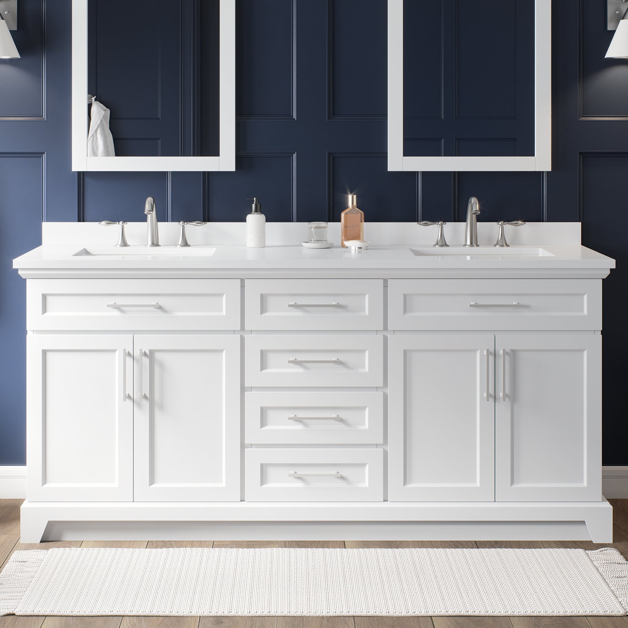 Bathroom vanity double store sink 72