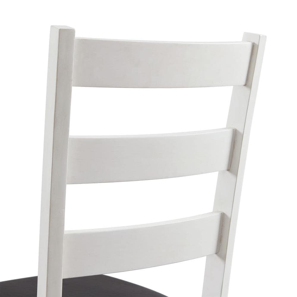 Tuttle Brown and White Drop Leaf Dining Set with Ladder Back Chairs