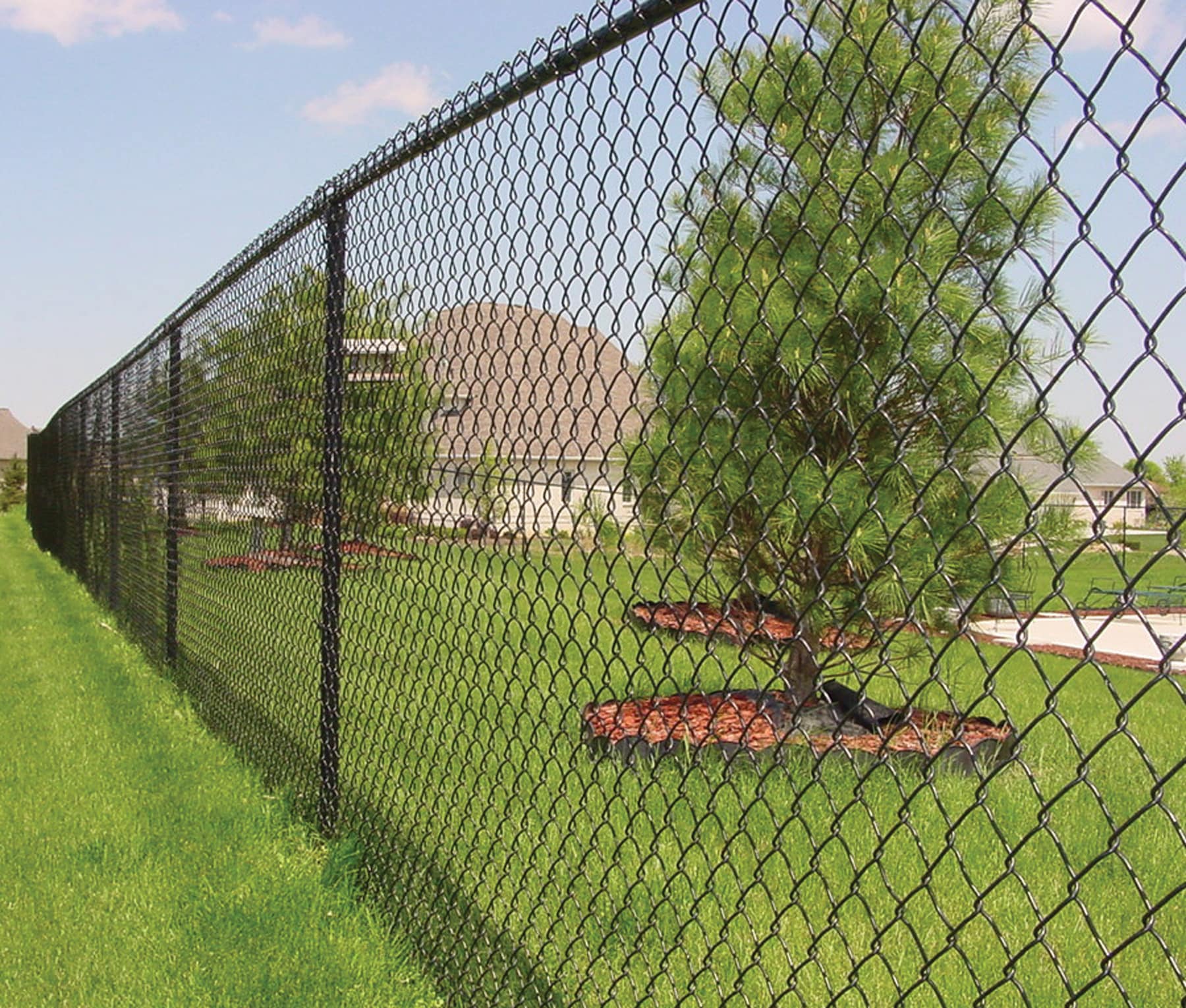 10-1/2-ft W 17-Gauge Vinyl Coated Steel Chain Link Fence Rail in the Chain Link Fencing department at Lowes