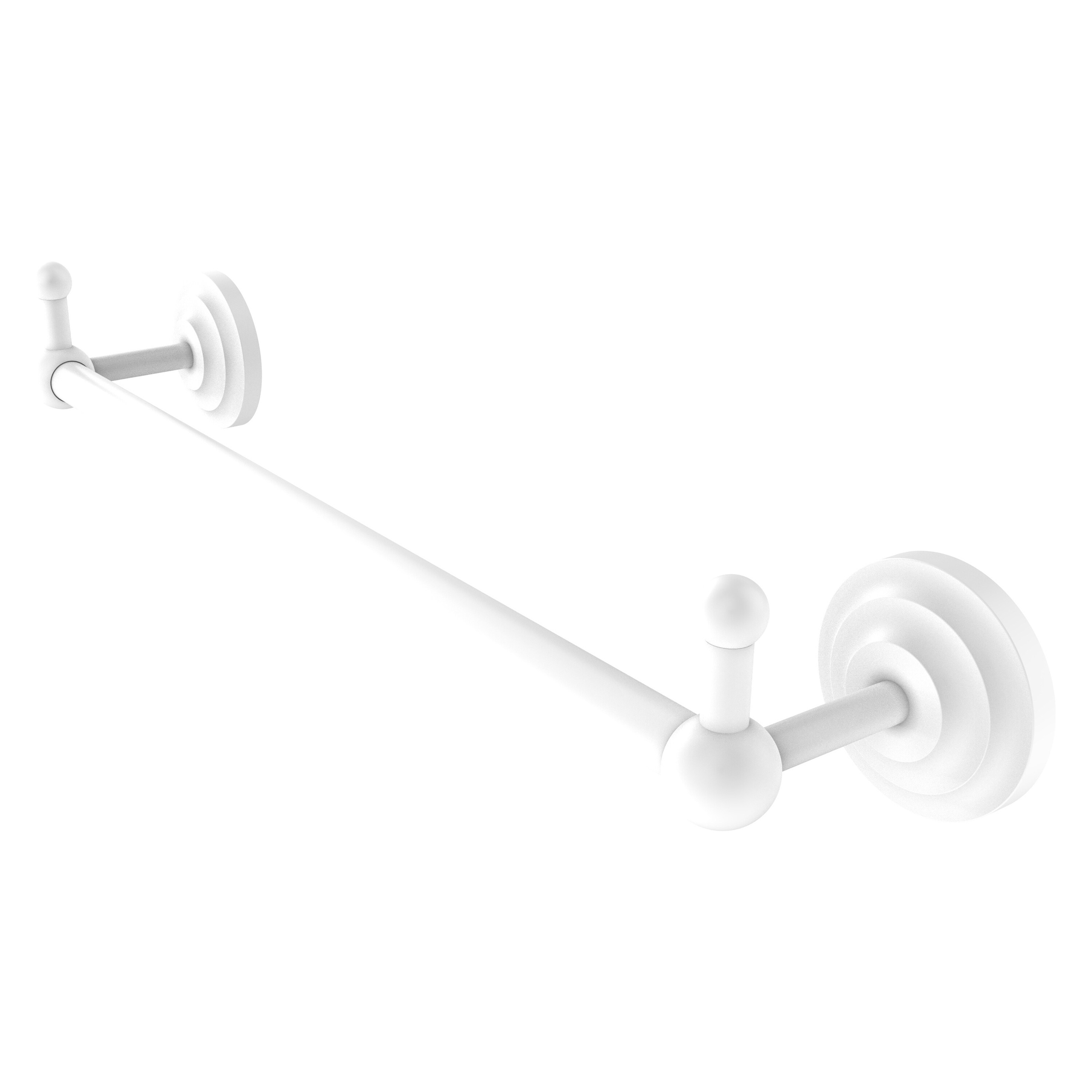 Allied Brass PQN-41-18-PEG-WHM Prestige Que New 18-in Matte White Wall mount Single Towel Bar