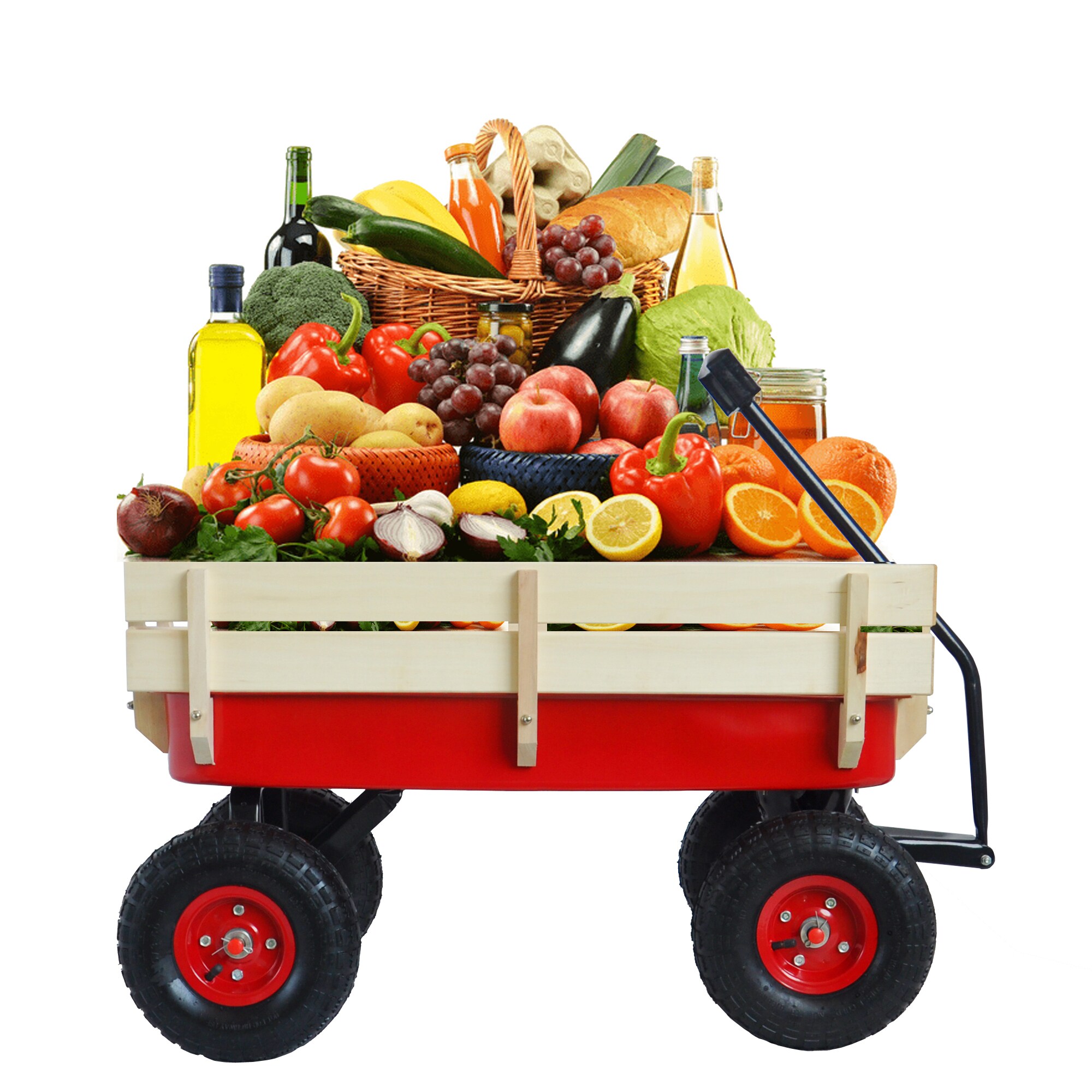 Maocao Hoom Red Steel Garden Cart with 330 lbs. Load Capacity and ...
