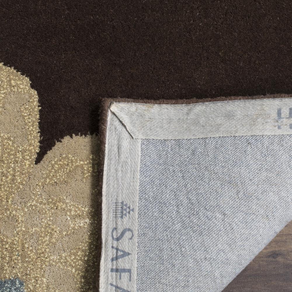 Bella Hand-Tufted Wool Square Area Rug in Brown, 5' x 5'