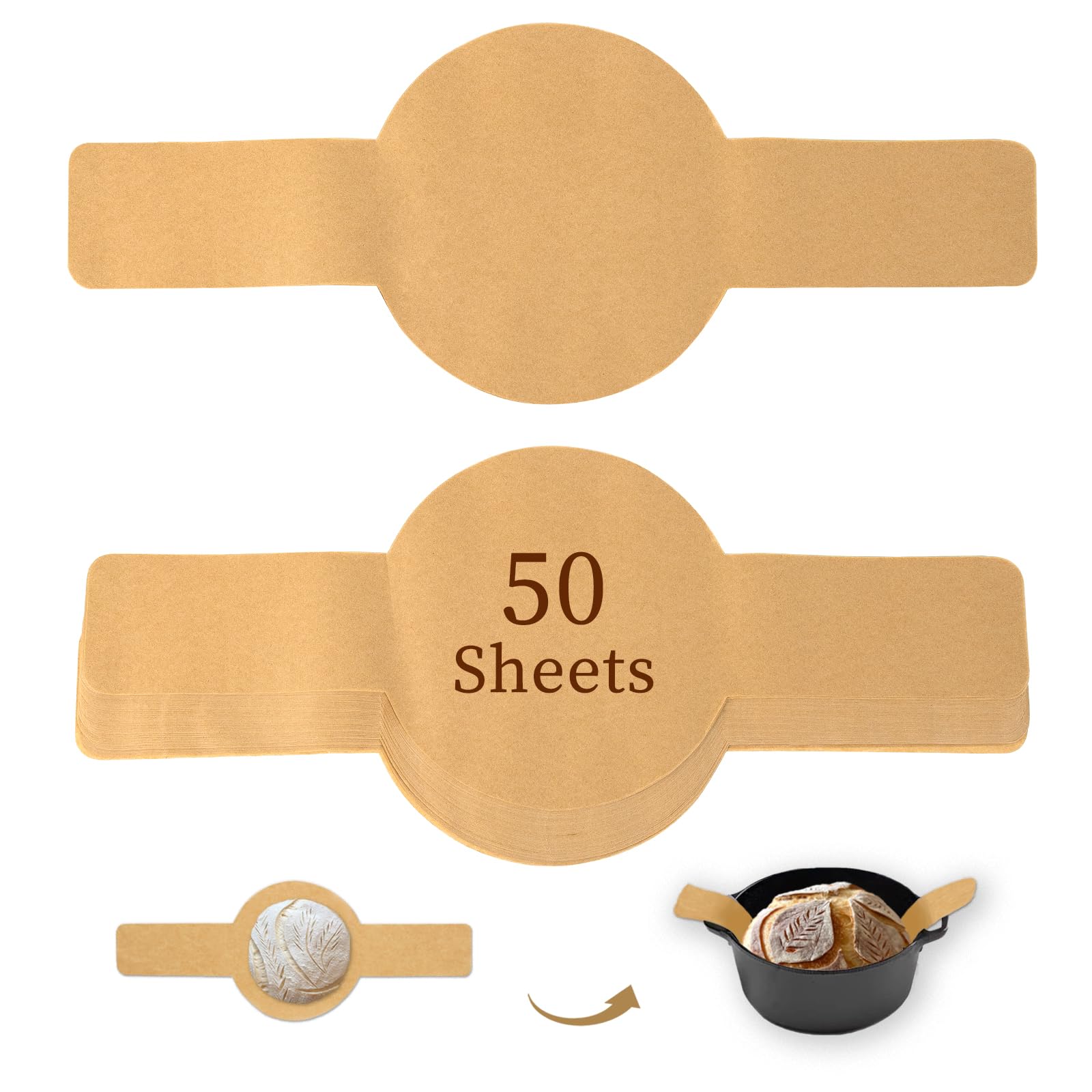 Linder Group Inc 50 Count Disposable Parchment Bread Sling with Long ...