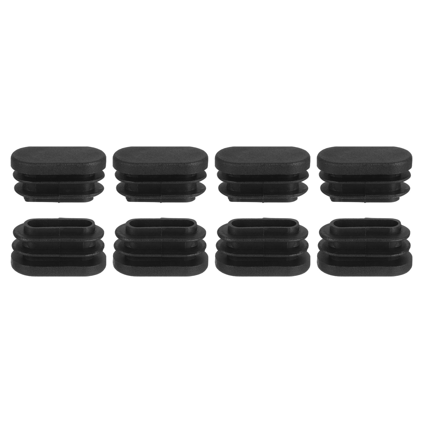 Unique Bargains Plastic Hole Plugs 8pcs 30x15mm Oval Pipe Tubing End Cap Pipe Tube Insert Cap Table Chair Leg Hole Covers for Table Chair Legs Metal Tubing Fences Black