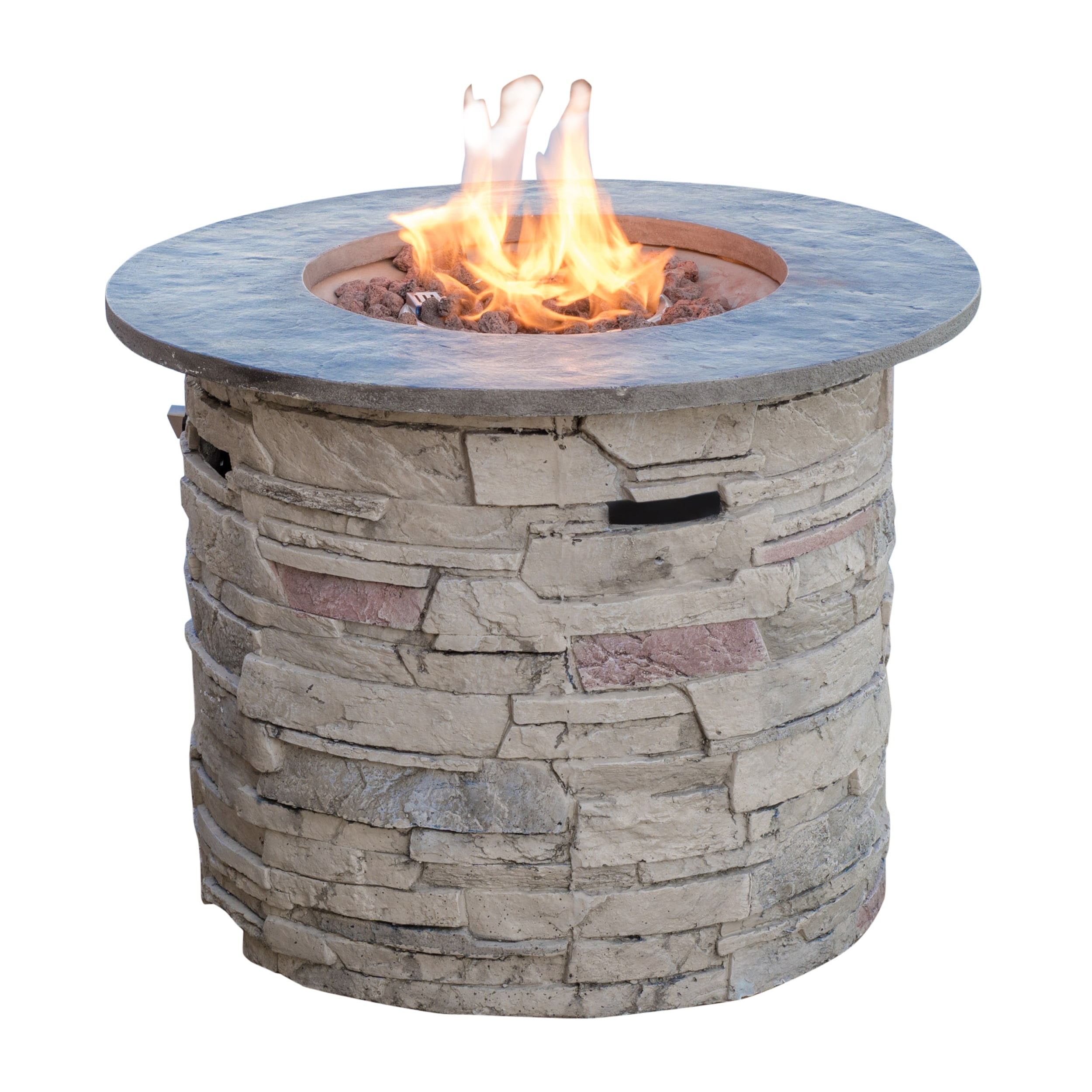 Grey Top Composite Outdoor Fireplace, Outdoor Gas Fire Pit Stone