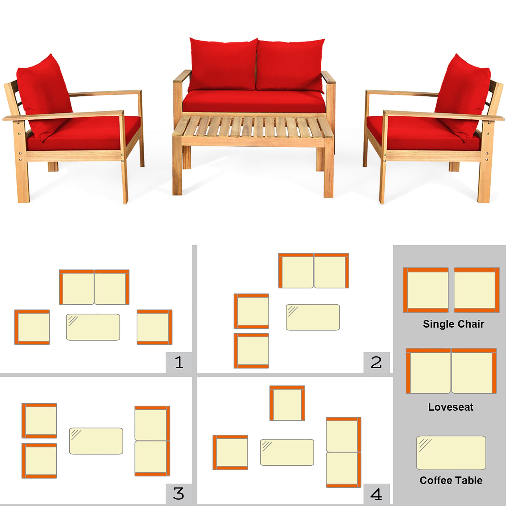 Costway HW64146RE+ Patio-Conversation-Sets - View #3
