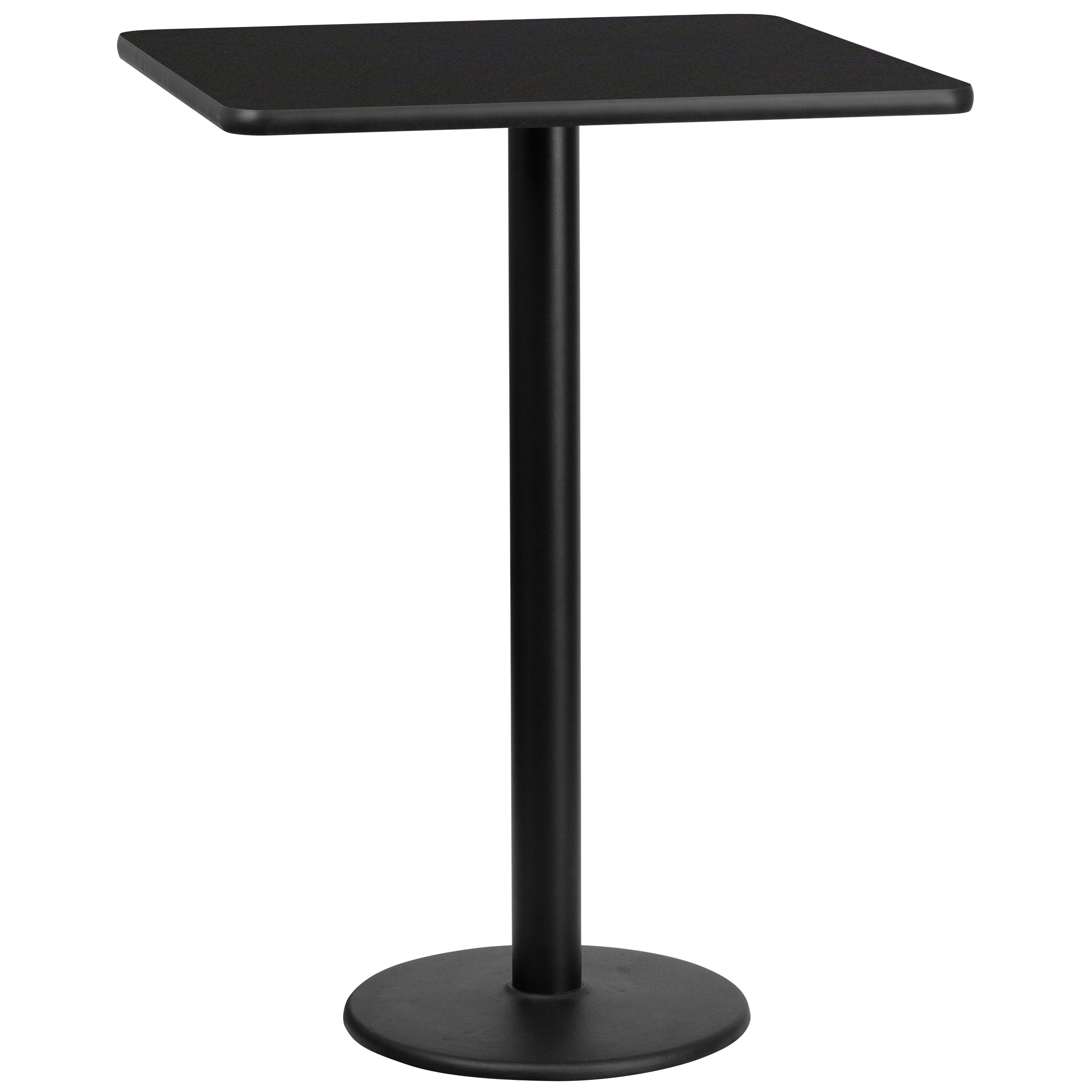 Flash Furniture 889142006329 Black Contemporary/Modern Bar Table, Wood veneer with Black Metal Pedestal Base 30-in L x 43.13-in H