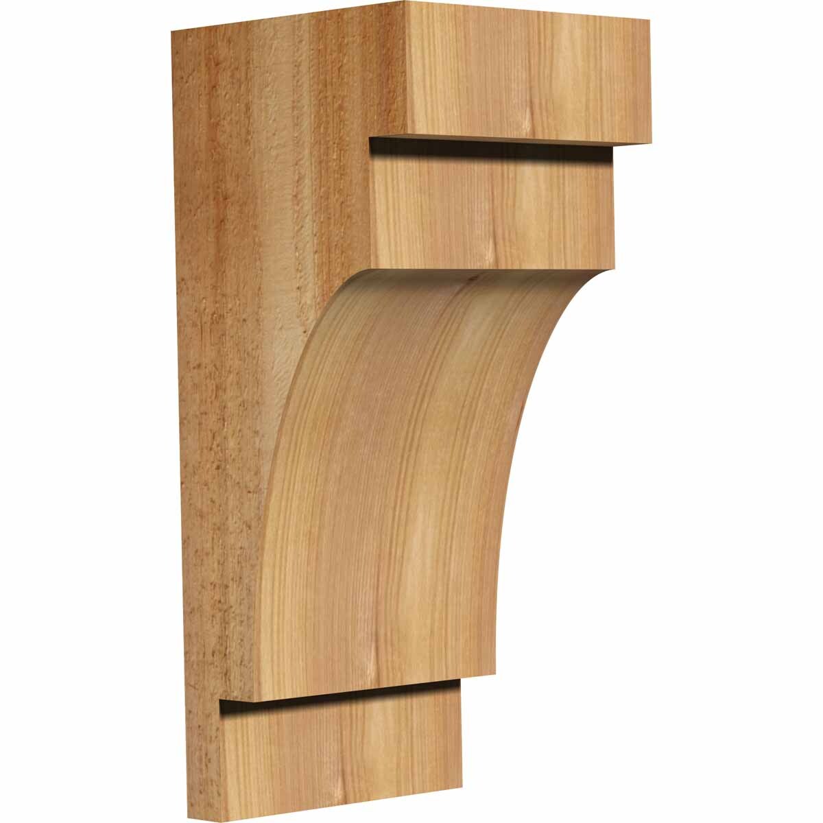 Ekena Millwork COR06X06X14MED00RWR 6-in x 6-in x 14-in Mediterranean Unfinished Western red cedar Wood Paintable/Stainable Corbel